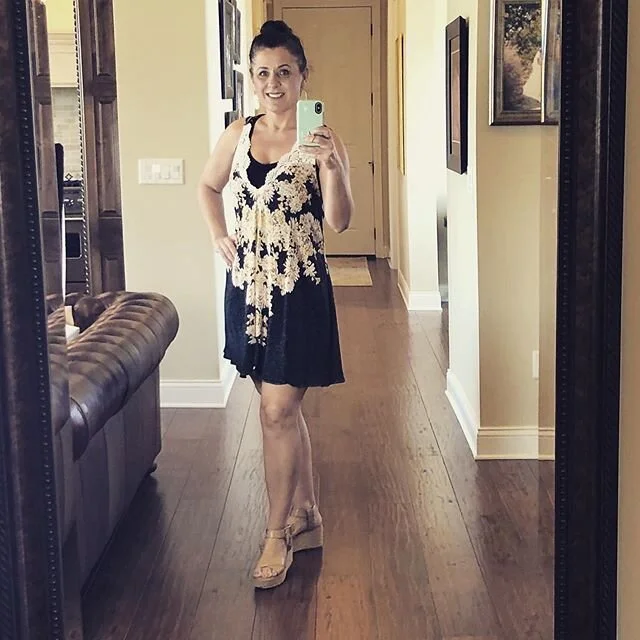 This is a fun slip dress from Peacock Lane.  I threw on a few looks to show its versatility. 
As of right now she&rsquo;s got all sizes and you can use my discount (SARAH10)  at 
www.peacocklaneboutique.com - that&rsquo;s 10% on all orders over $100.