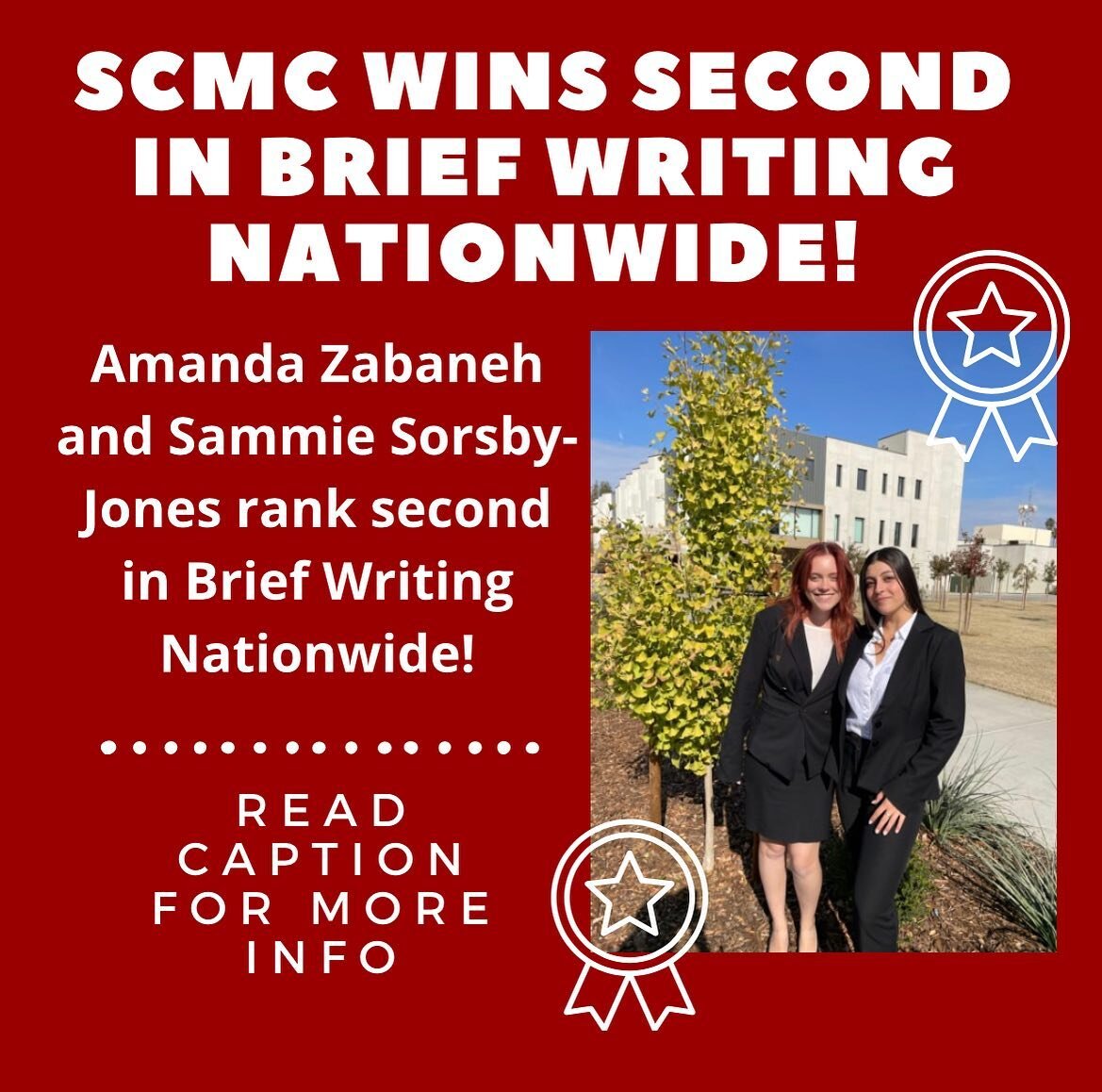 🏆🎖️NATIONAL RESULTS🎖️🏆
We are SUPER proud of two of our star members, Amanda Zabaneh and Sammie Sorsby-Jones, for winning 2nd place nationwide in the appellate brief writing competition! Amanda and Sammie wrote a brief arguing on behalf of petiti