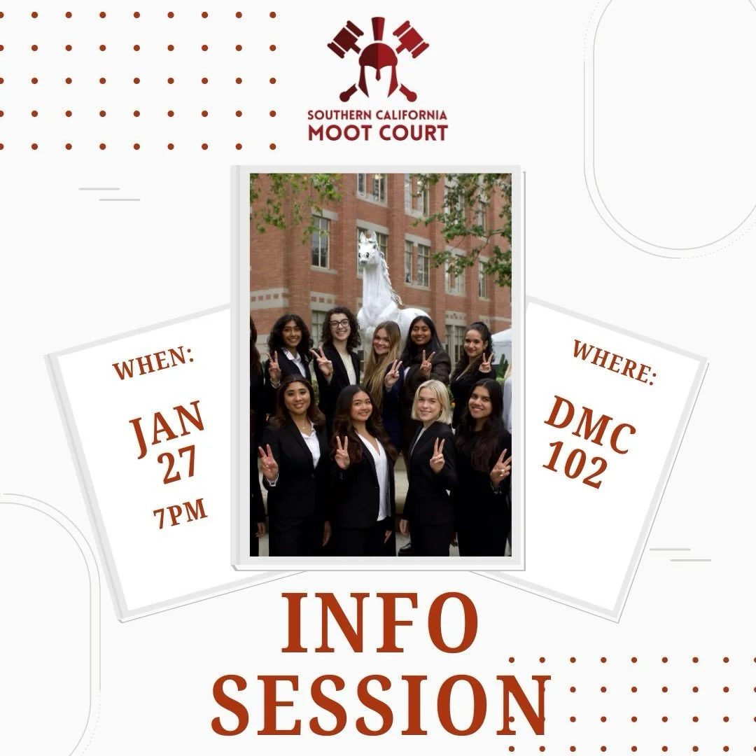 Attention prospective + current SCMC members!! 👀👀 

TOMORROW, January 27th at 7pm, we will be hosting an info session in DMC102!! 🕺🏼🕺🏼

NO RSVP REQUIRED!! Come stop by, say hi, and learn all about our amazing Oral Advocacy and Brief Writing pro