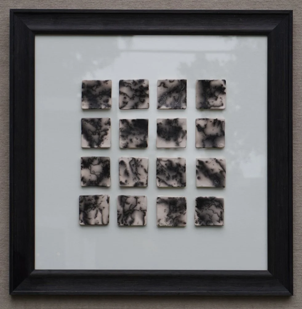 AUSTIN SNEDDEN (Martin): 'UNTITLED #1' 26.5" x 26.5" Horsehair Raku