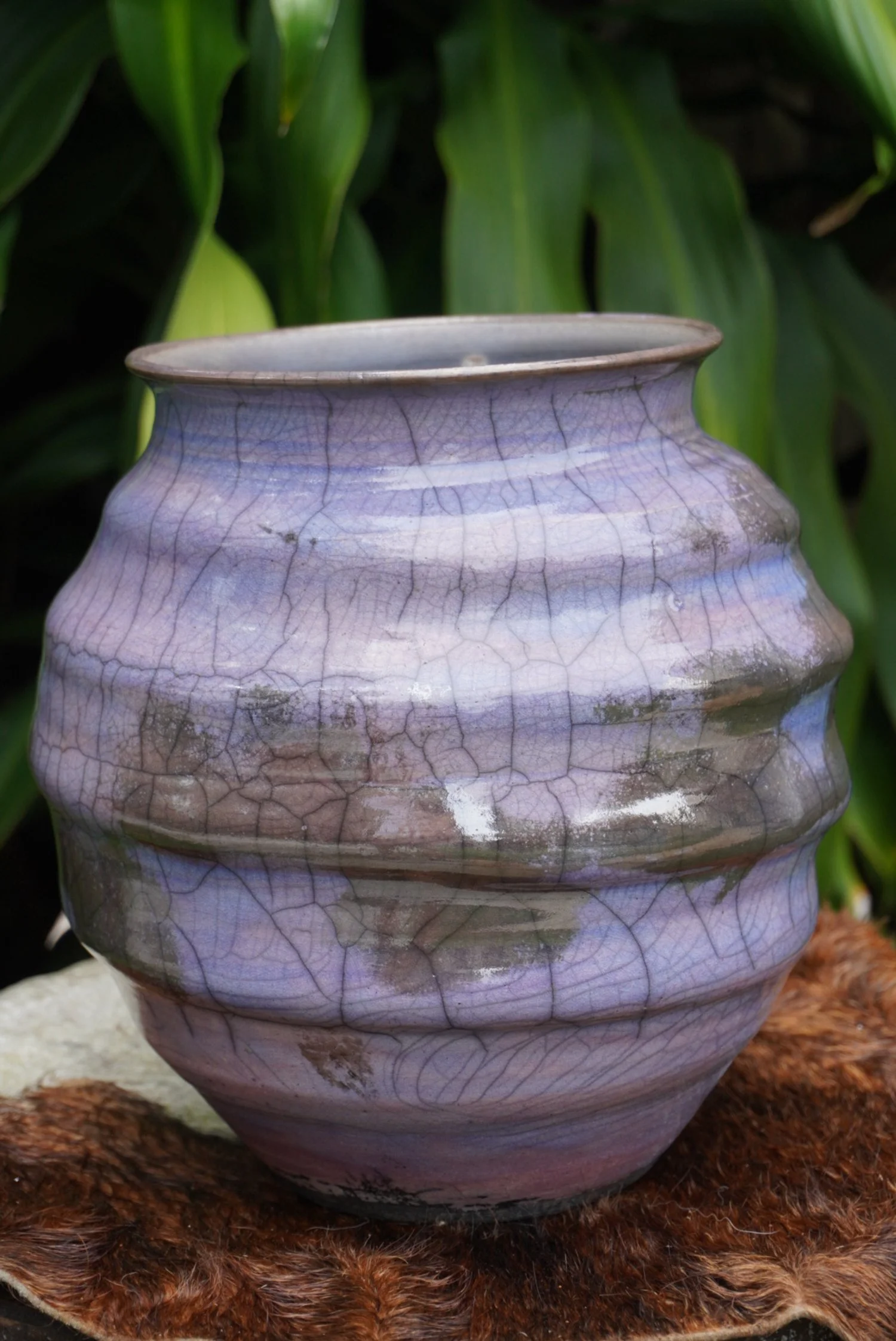 AUSTIN SNEDDEN (Martin): 'Becky O. #1' Raku Fired Pot (10" x 10")