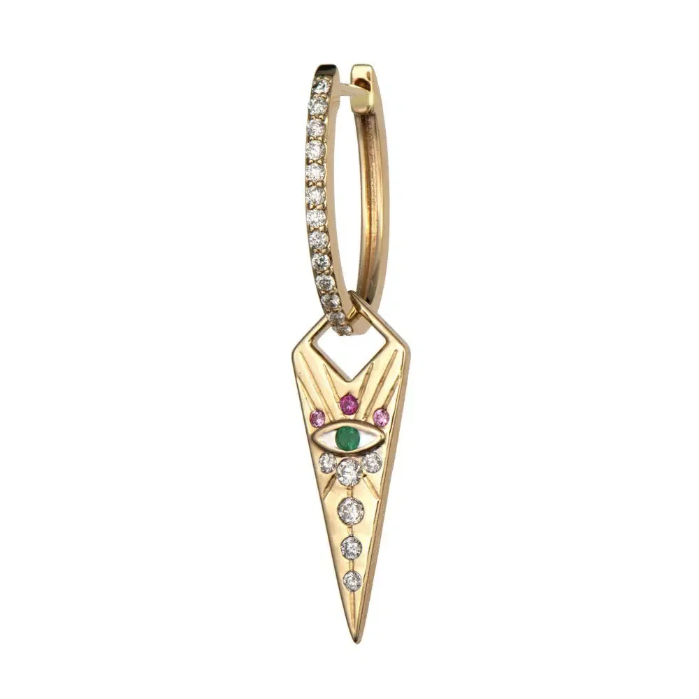 Evil Eye Double-Sided Dagger Pendant