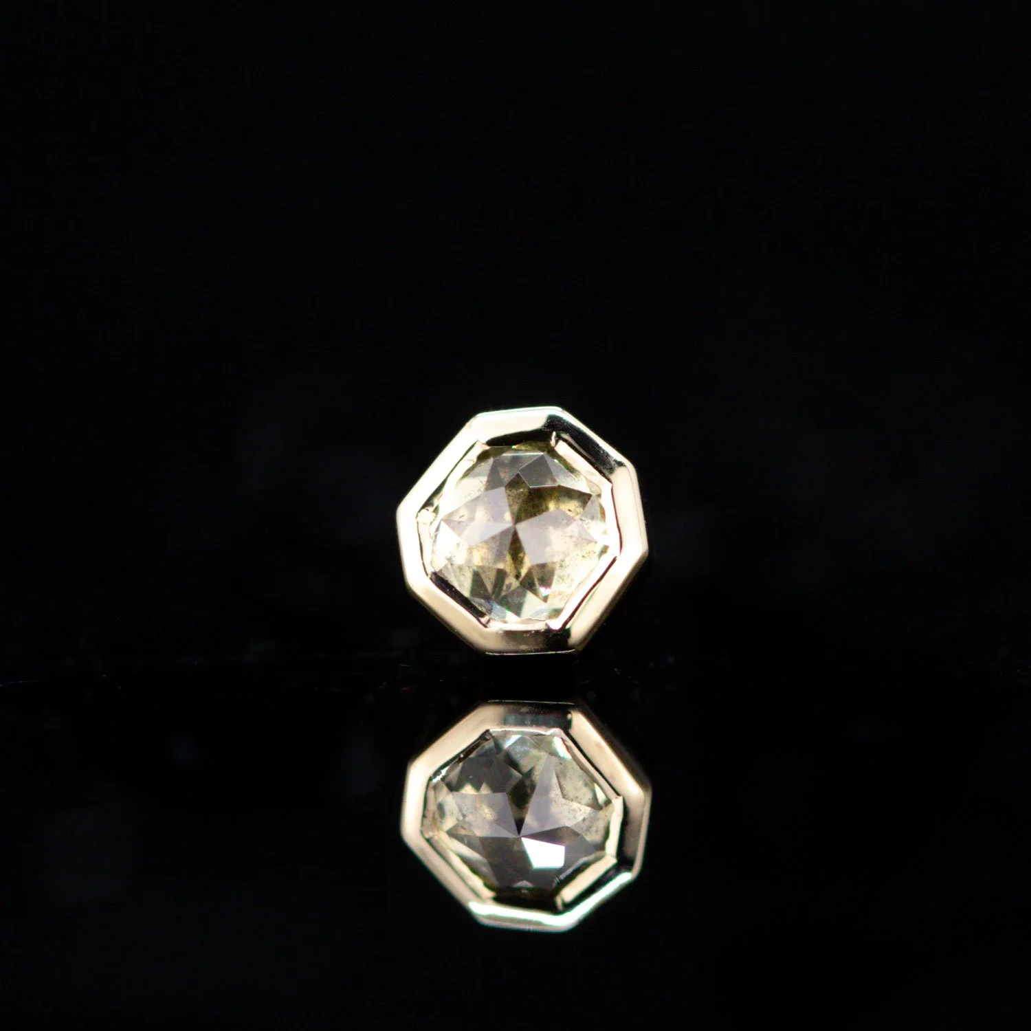 Grey Cushion Diamond Bezel