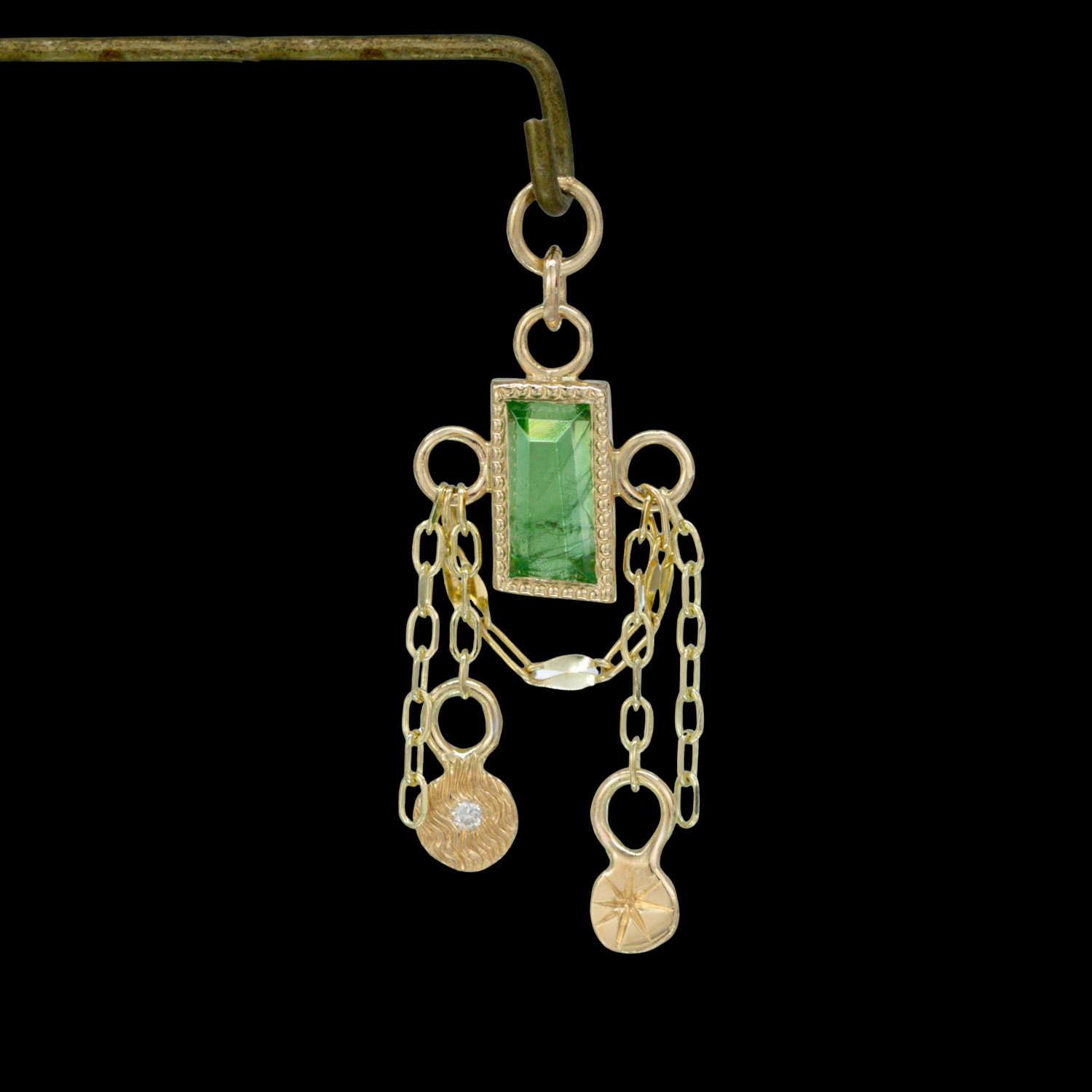 Tsavorite Chandelier Chain Charm