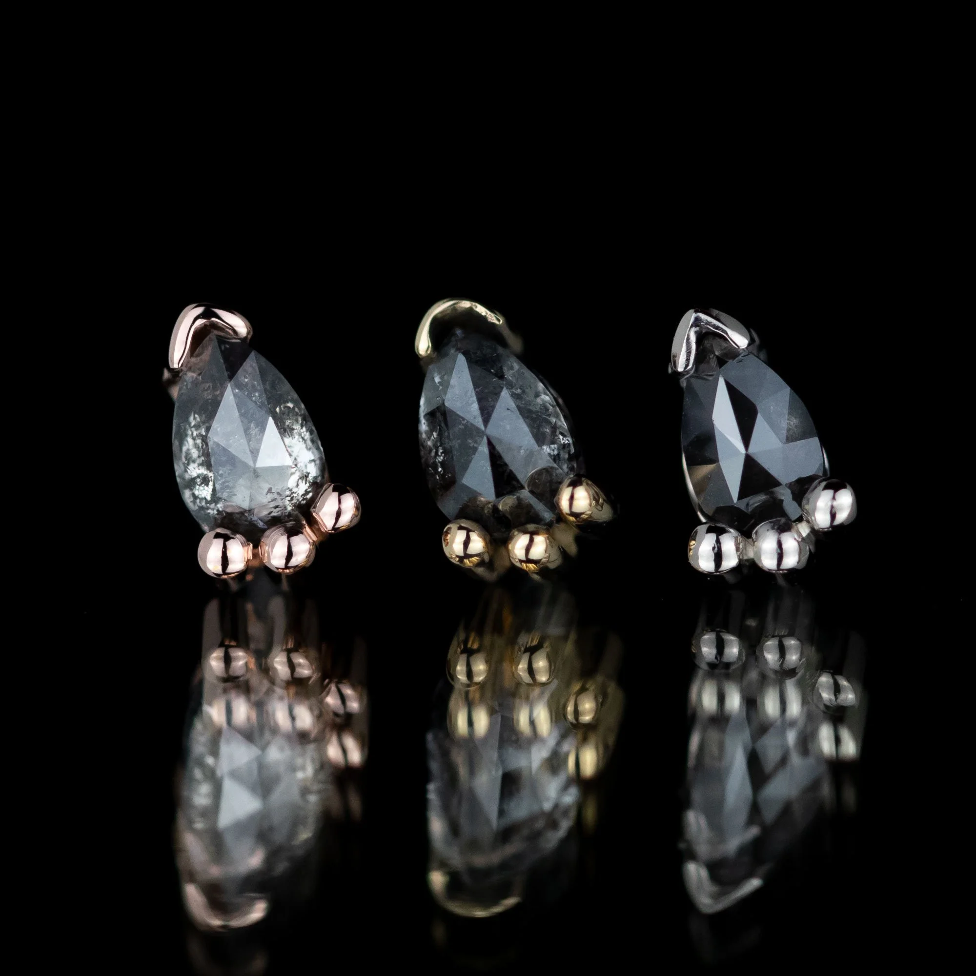 Salt & Pepper Pear Diamond