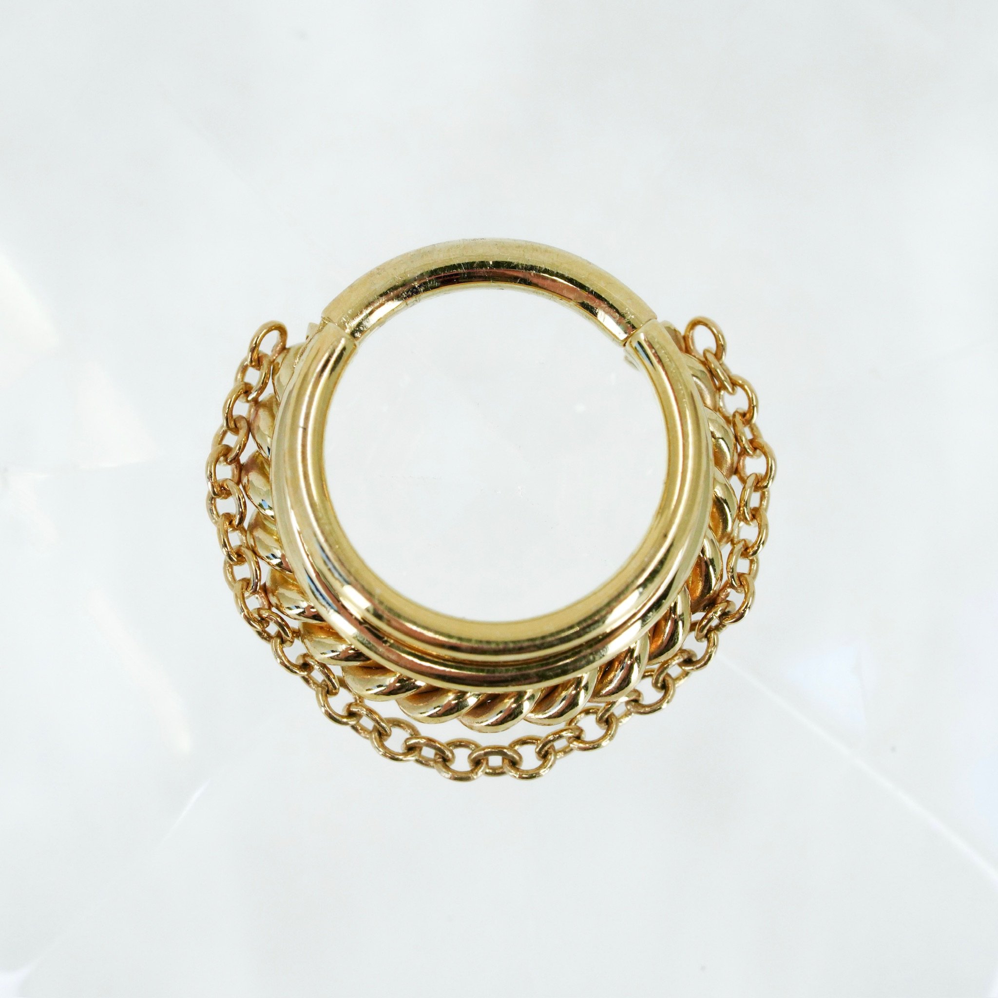 Chain layered hinged ring