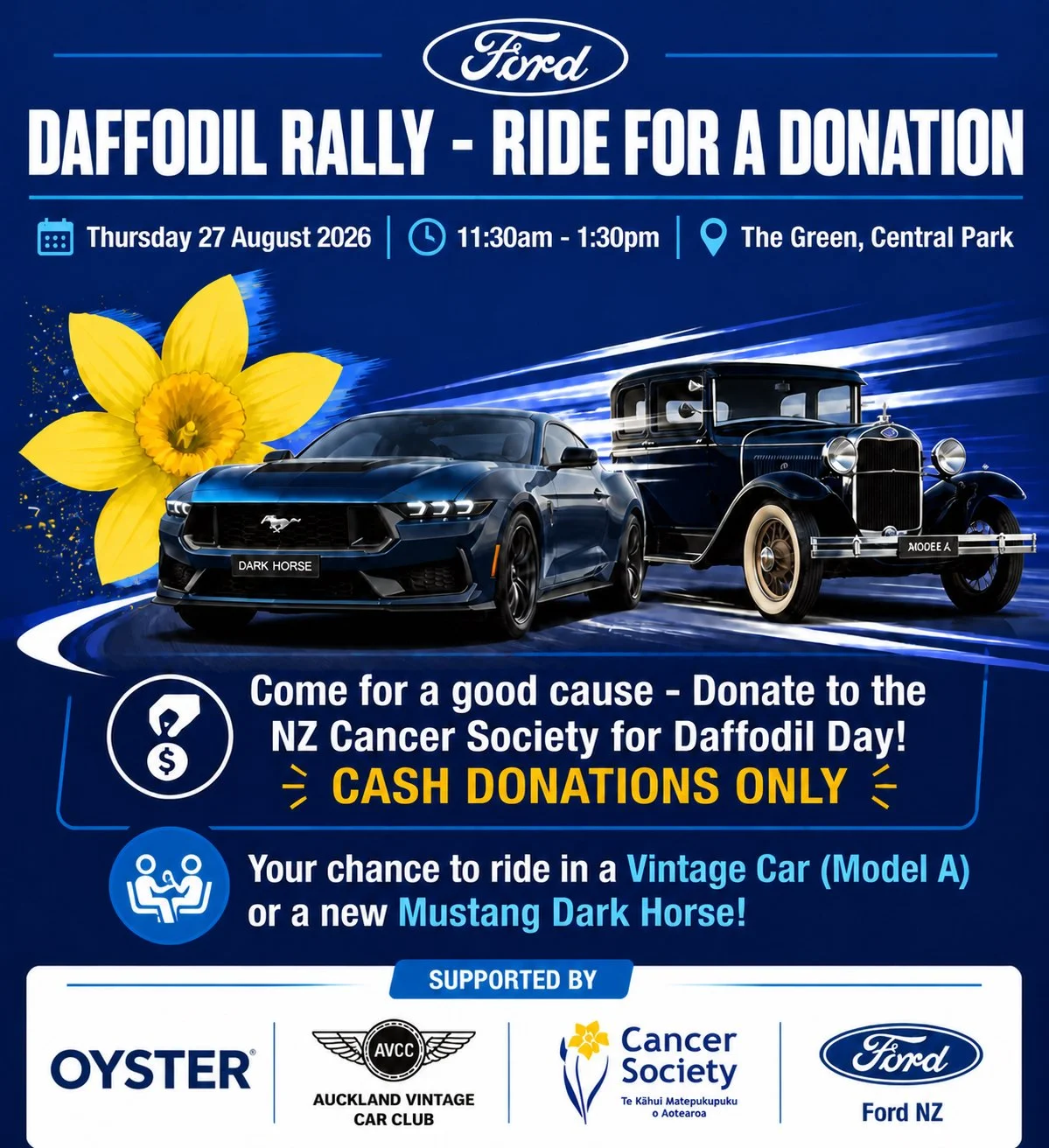 Ford NZ supports Vintage Car Club Daffodil rally