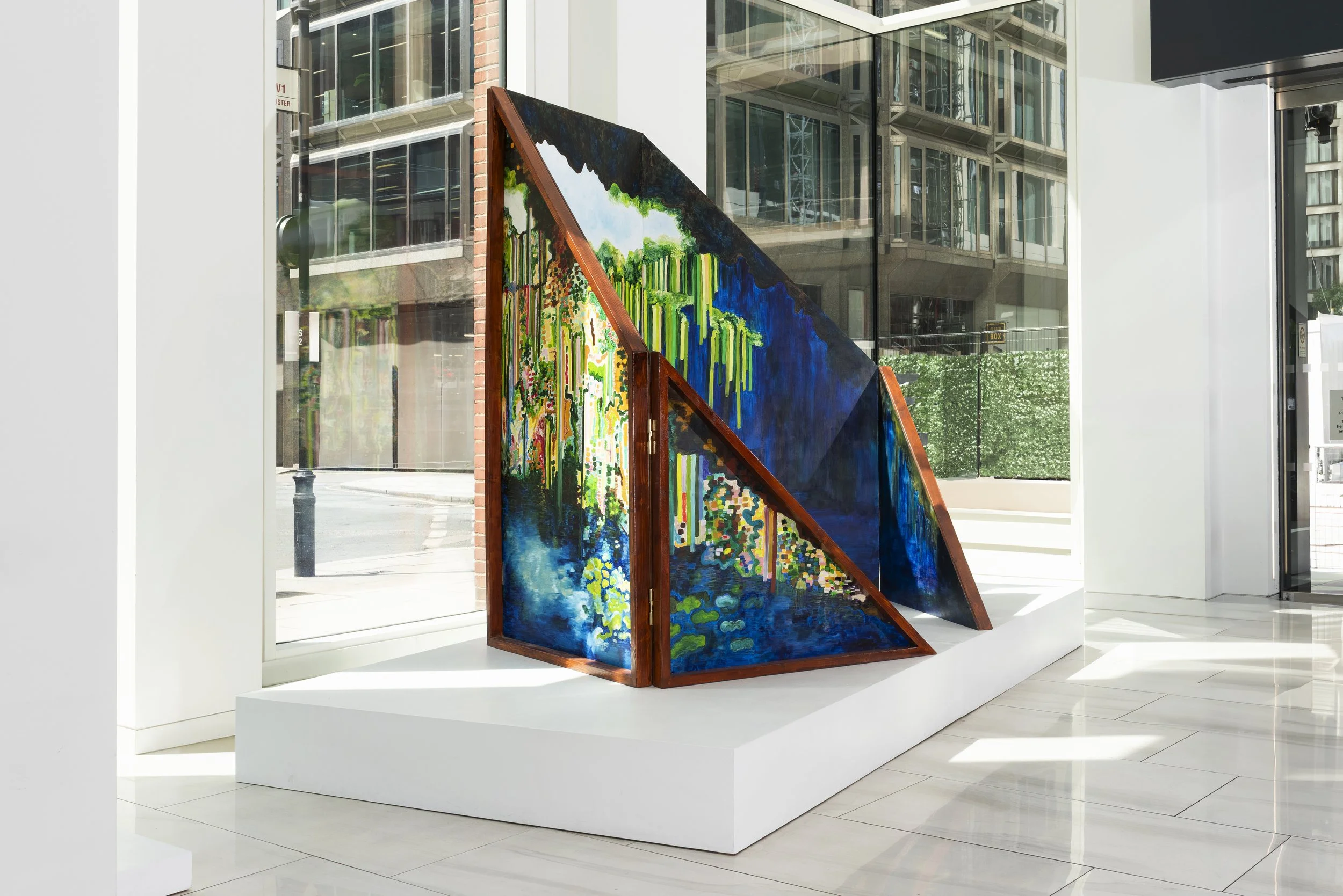 Paola Estrella Artist, Installation of Solo Exhibition at HS Projects, London