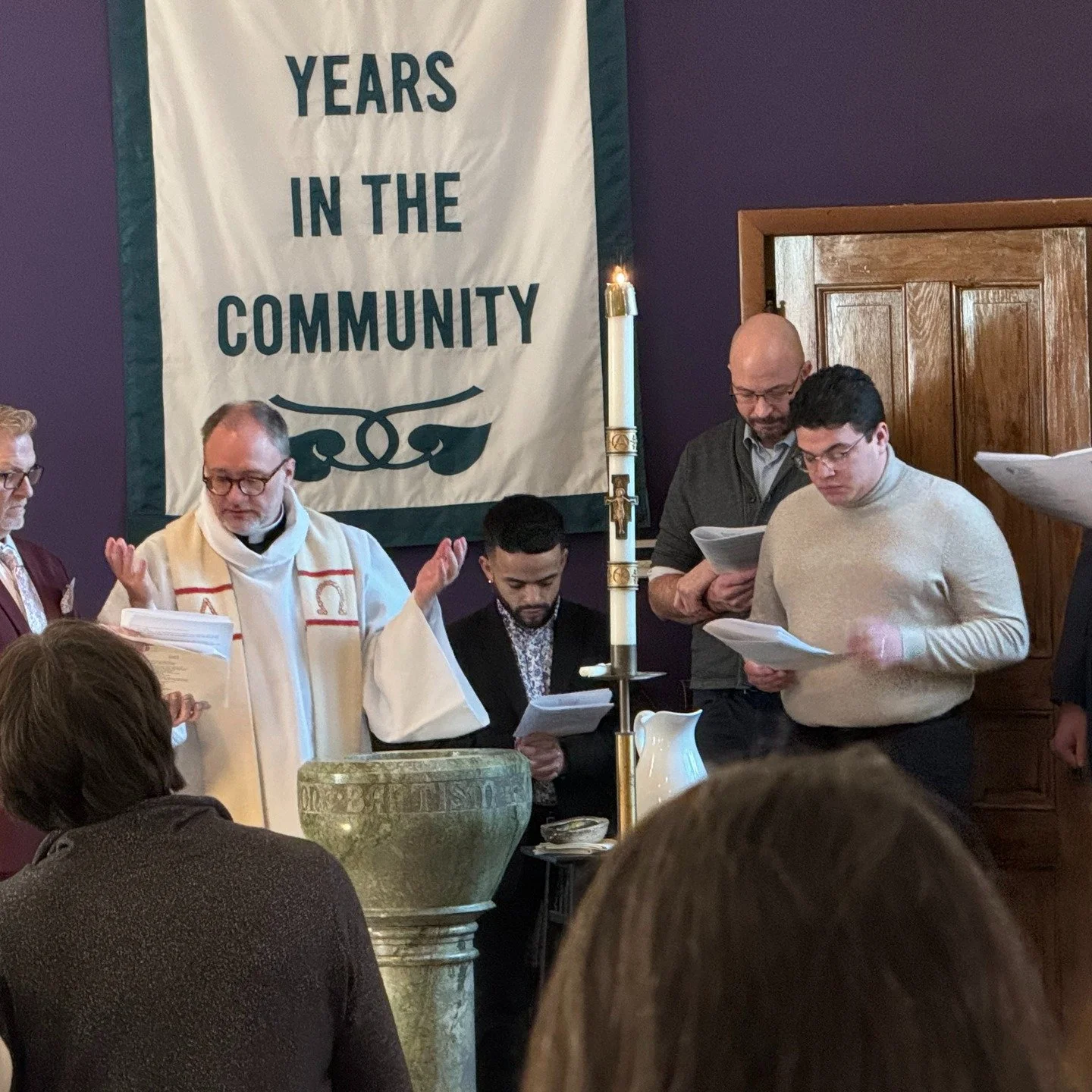 From Baptism of Our Lord (Jan 12).
Two people were baptized into Christ. 

Through Baptism, God has made these new siblings, Nelson and Ronnie, members of the priesthood we all share in Christ Jesus, that we may proclaim the praise of God and bear Go