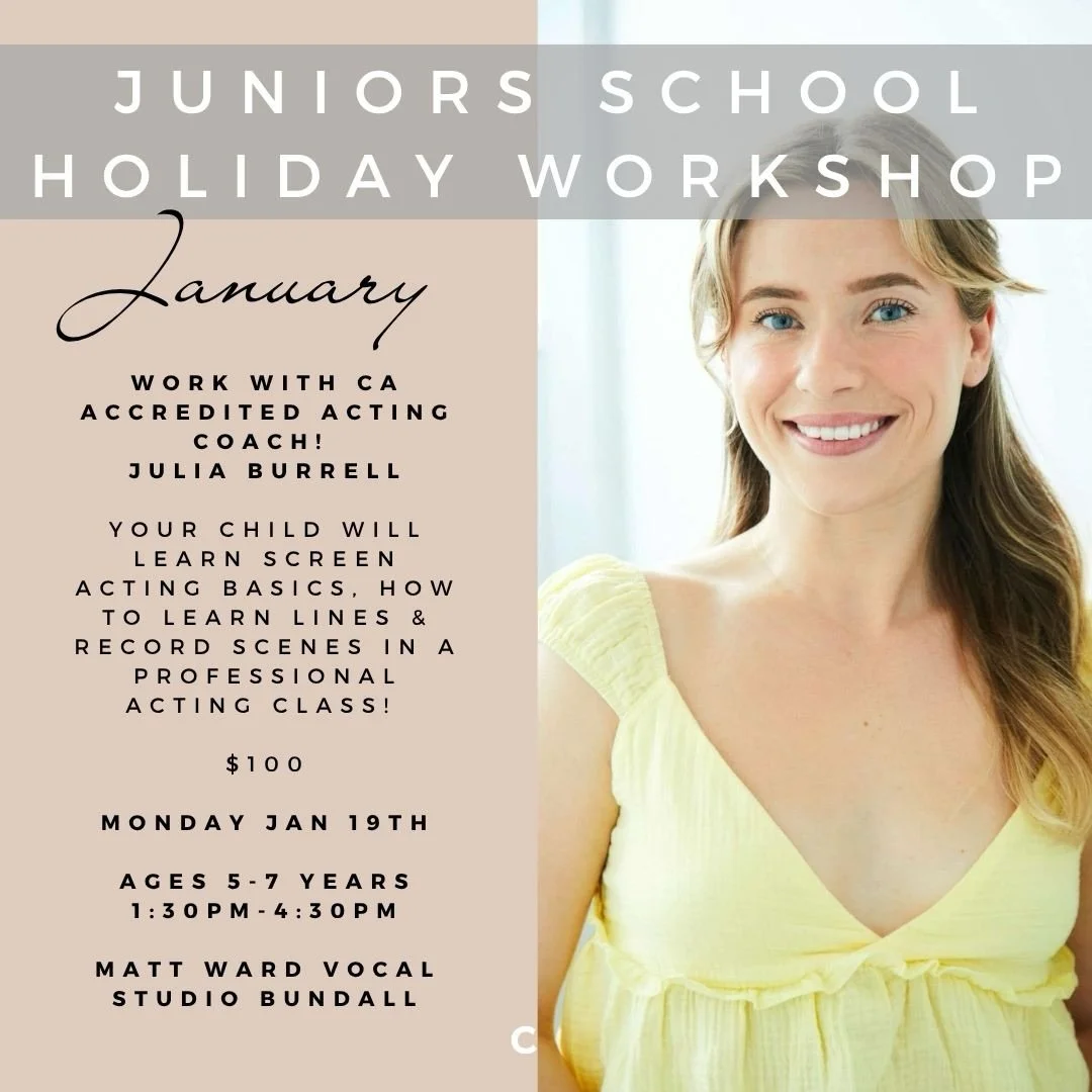🎬 INTRODUCING OUR BRAND NEW ✨ SCREEN ACTING HOLIDAY WORKSHOP for JUNIORS 5-7 YEARS 🎬

Does your young performer love being in front of the camera? Our fun and supportive holiday workshop is the perfect way to introduce them to the world of screen a