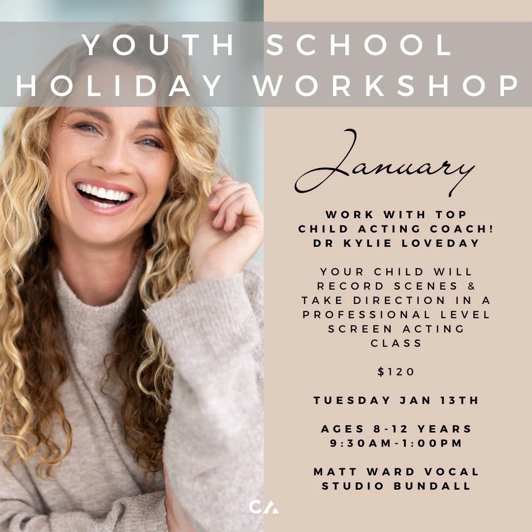 🎬 YOUTH Screen Acting ✨ SCHOOL HOLIDAY WORKSHOPS JANUARY 🎬 

This January, we&rsquo;re offering TWO exciting workshops to help your young actor grow their skills, boost their confidence, and to have a whole lot of fun! 

🎥 SCREEN ACTING WORKSHOP

