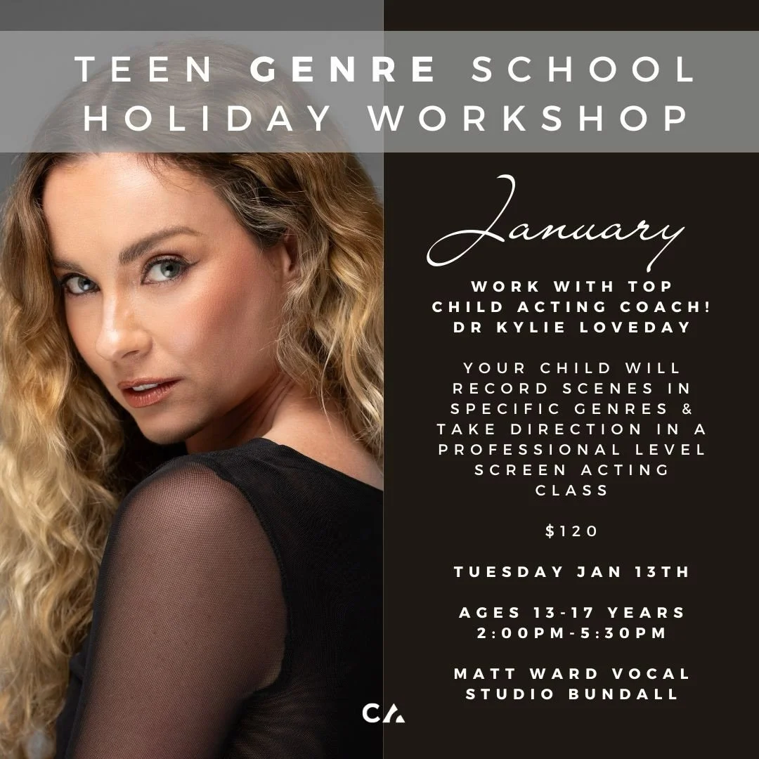 🎬 TEEN SCREEN ACTING HOLIDAY WORKSHOPS! 🎬 

This January, take your screen acting skills to the next level with TWO exciting workshops designed for teen performers!

🎥 NEW GENRE SCREEN ACTING! 

👩&zwj;🏫 With Kylie Loveday
📅 Tuesday 13th January