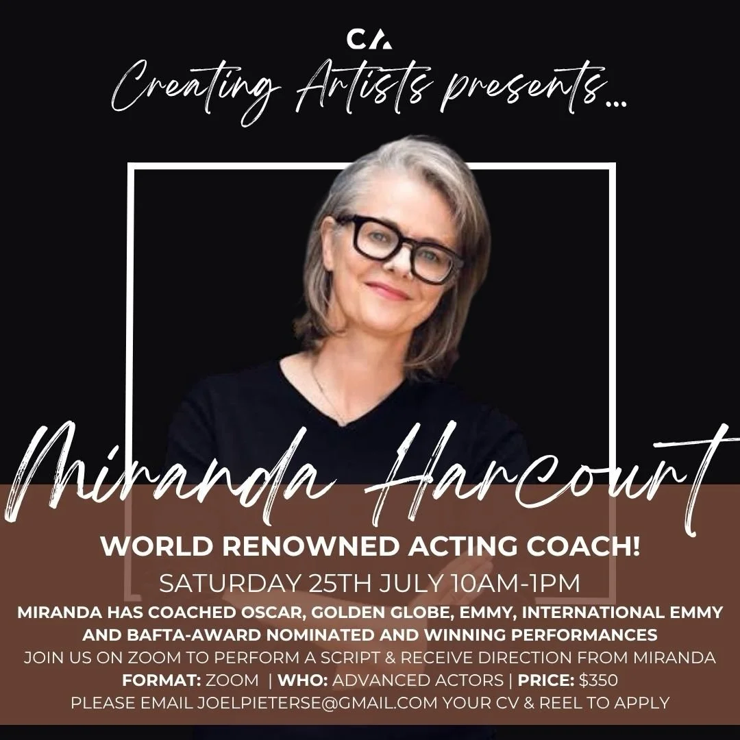 🚨MIRANDA HARCOURT IS COMING TO CA🚨 

Due to a VERY RARE opening in her schedule, we&rsquo;re thrilled to announce an upcoming workshop with one of the world&rsquo;s most sought-after acting coaches @mirandaharcourt 

Miranda&rsquo;s coached Oscar, 