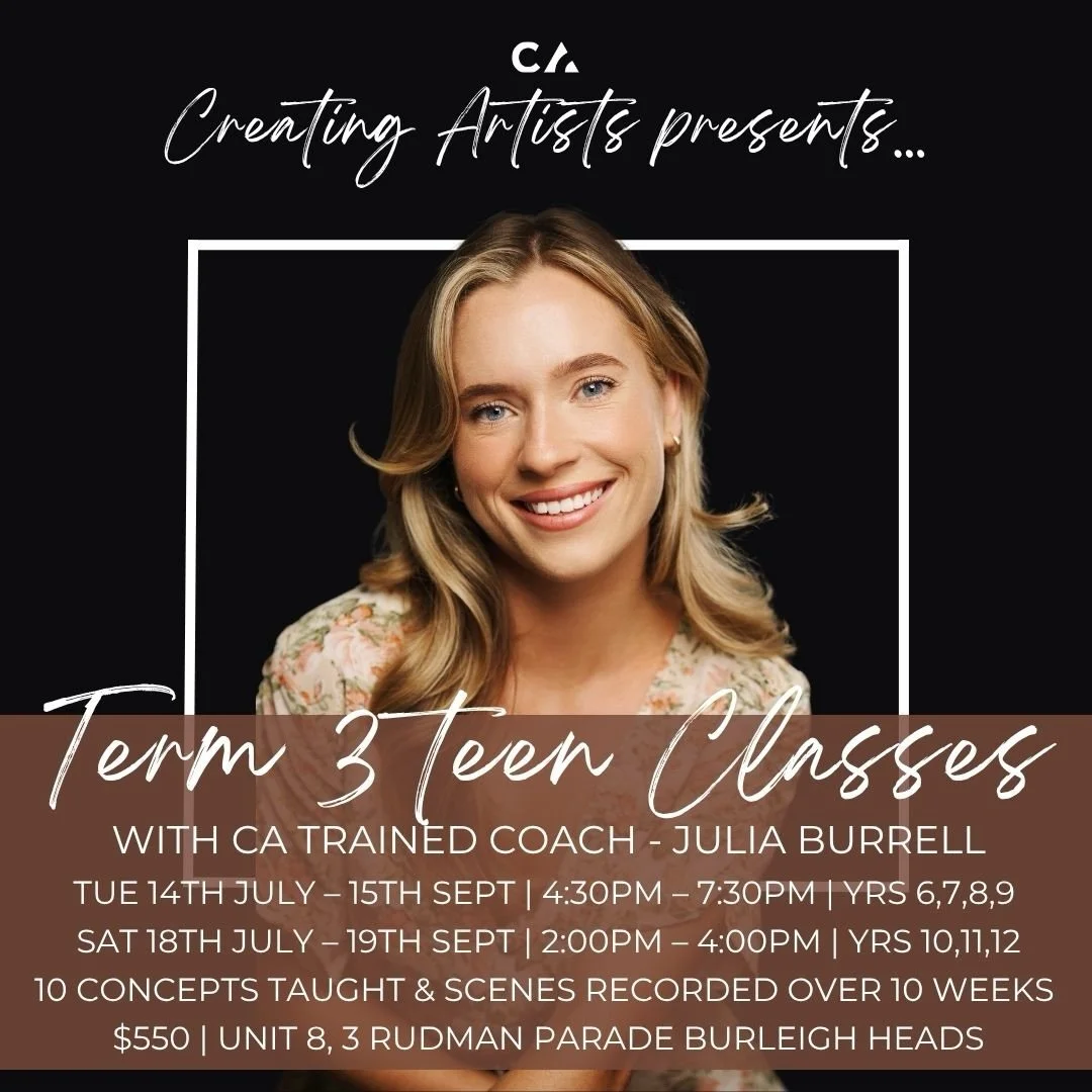 🎥 NEW OLDER TEEN CLASS ✨ TERM 3 YOUTH SCREEN ACTING CLASSES 🎥 

We&rsquo;re excited to be running 2 youth classes with @juliaa_burrell this term!

Tuesday TEEN Class (Years 6&ndash;9)
🕓 4:30pm&ndash;7:30pm | 10 weeks

NEW Saturday MATURE TEEN Clas
