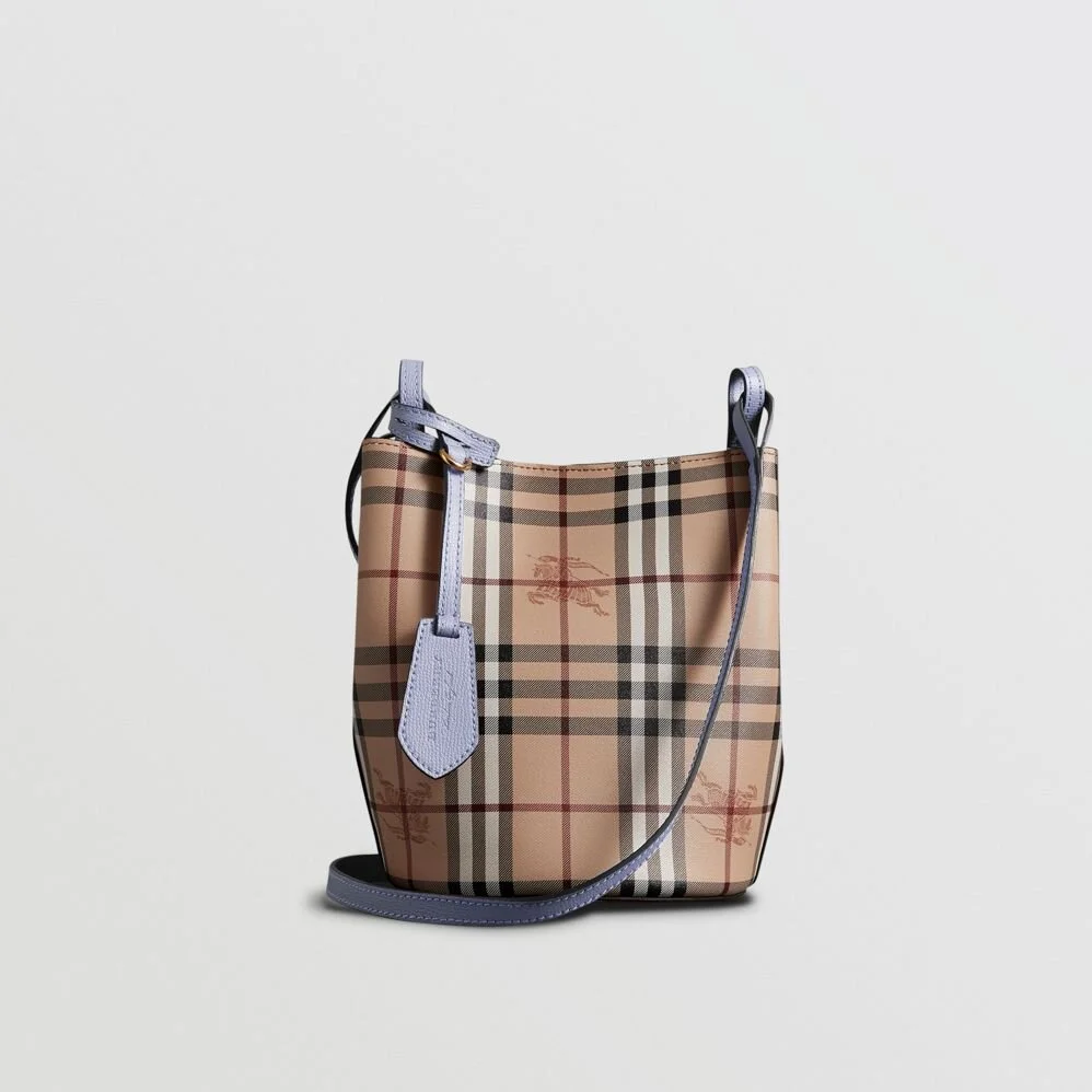   HAYMARKET CHECK AND CROSSBODY BUCKET BAG, $850.  