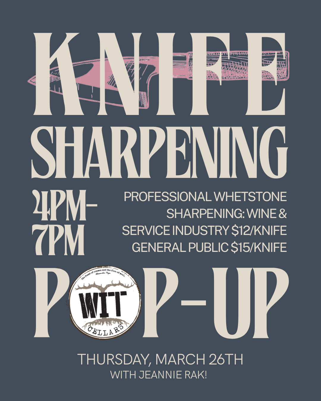 Knife Sharpening at Wit Cellars