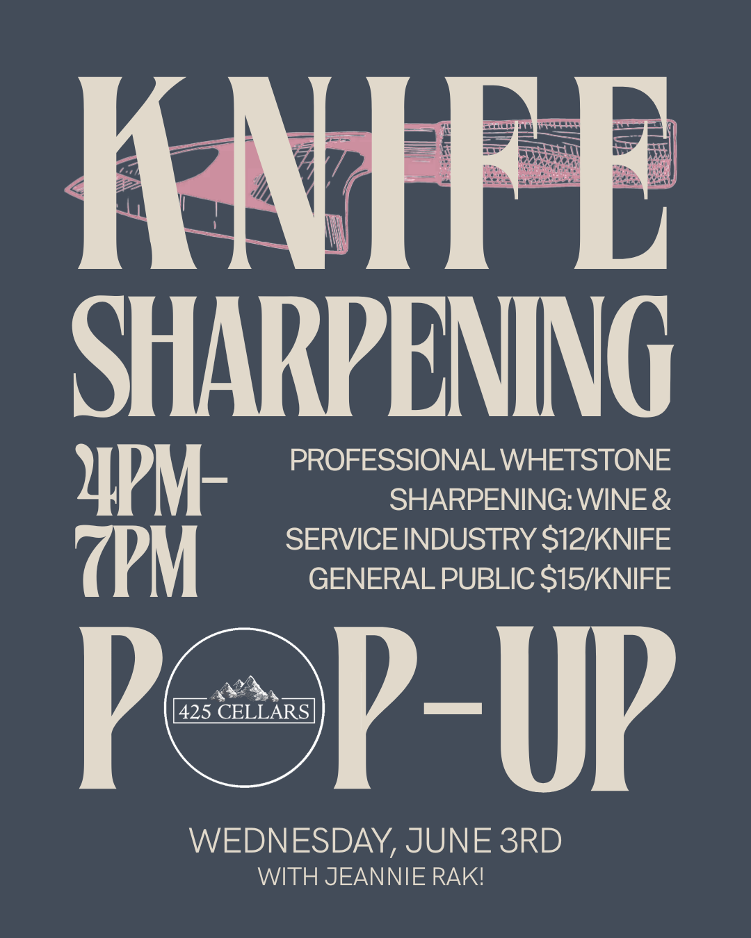 Knife Sharpening at 425 Cellars