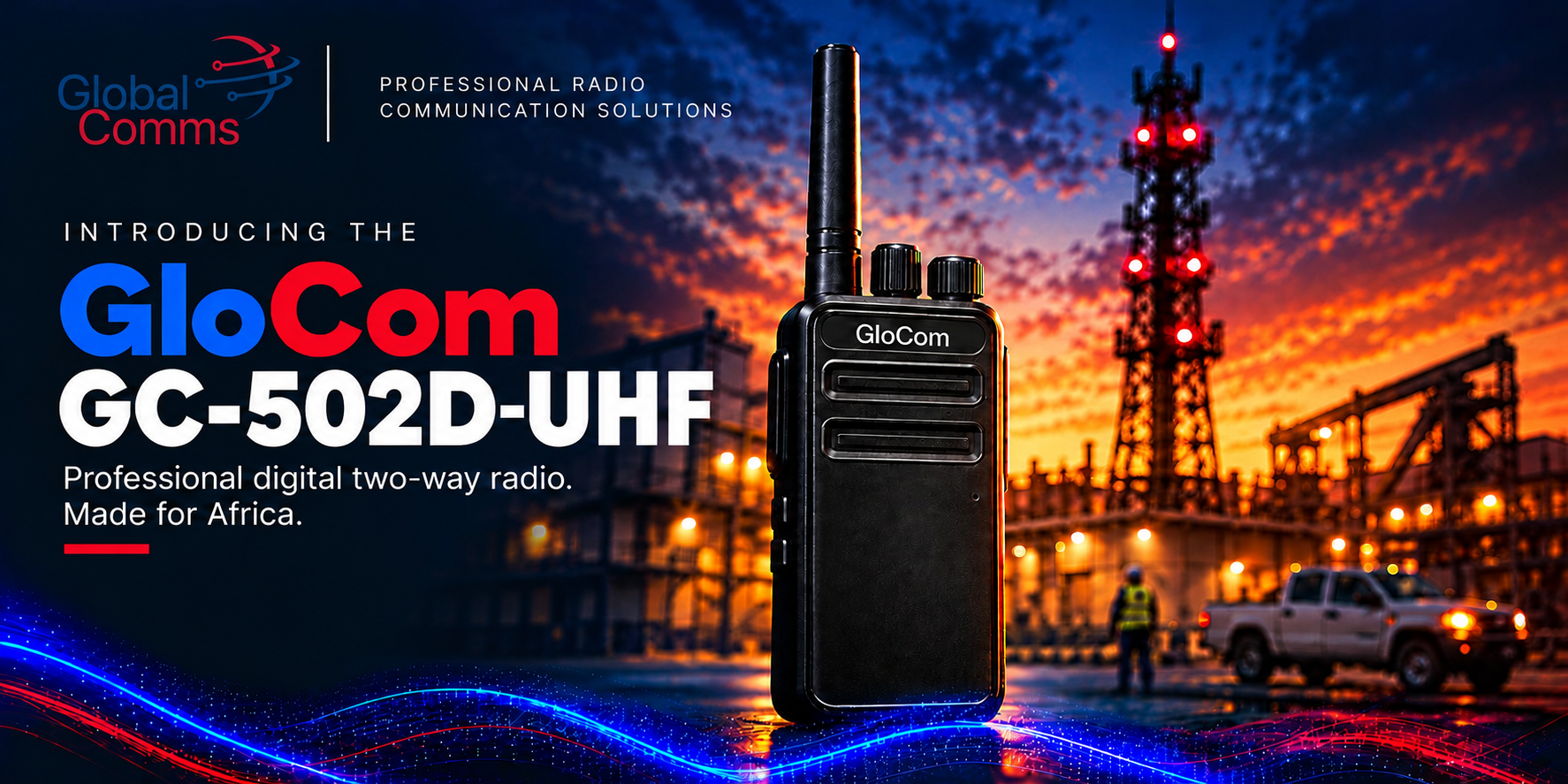 GloCom GC=502D-UHF Two Way Radio Dealer Africa
