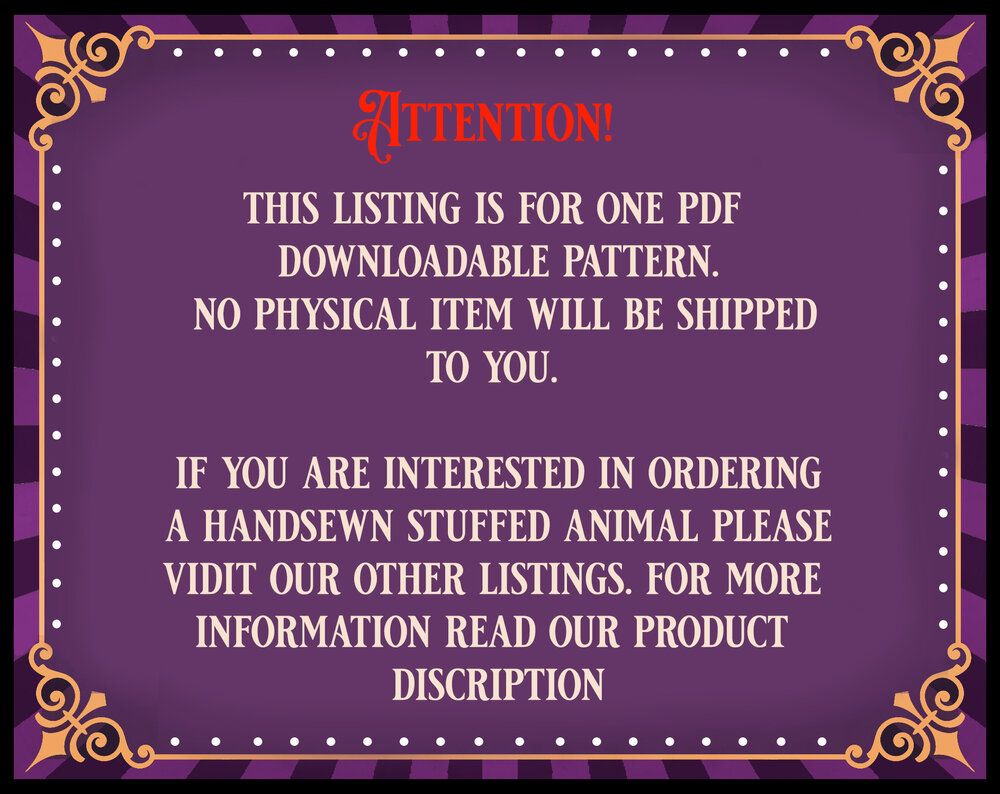Stuffed Animal PDF Sewing Patterns — Cirquell Curiosities - Plushies,  Patterns, Art Doll, and Masks