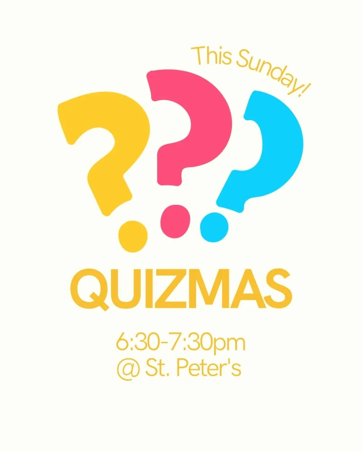 Join us for our annual QUIZMAS GATHERING! 
Snacks, dingbats &amp; a very fun quiz!
Bring your friends &amp; your Christmas jumpers!!

Sunday 30th November.