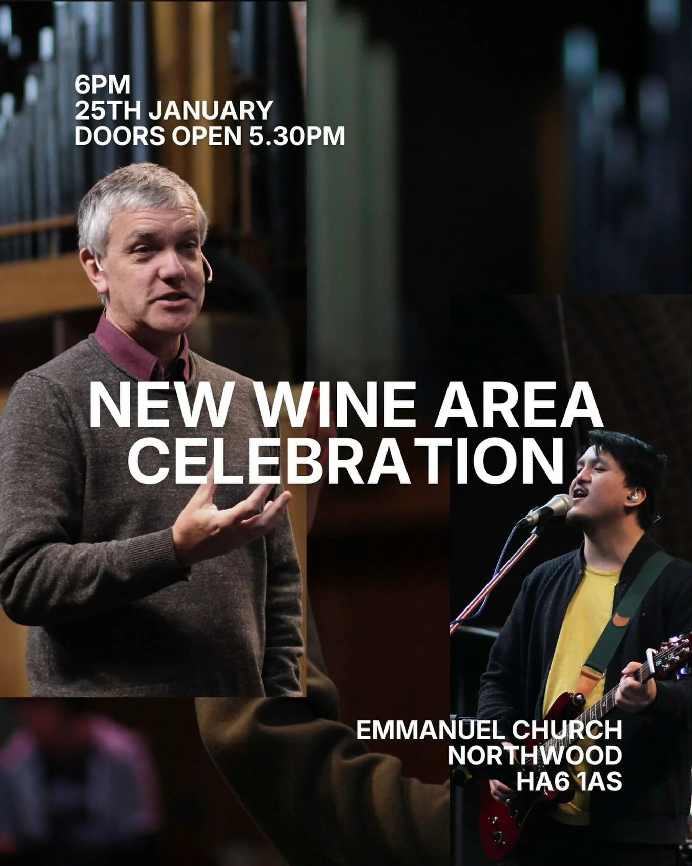 Come and join with others this Sunday for the New Wine Area Celebration! This will be a New Wine style service of worship, word and ministry hosted at Emmanuel Church. We hope to see you there!

📍Where? Emmanuel Church Northwood, HA6 1AS
⏰ When? Sun
