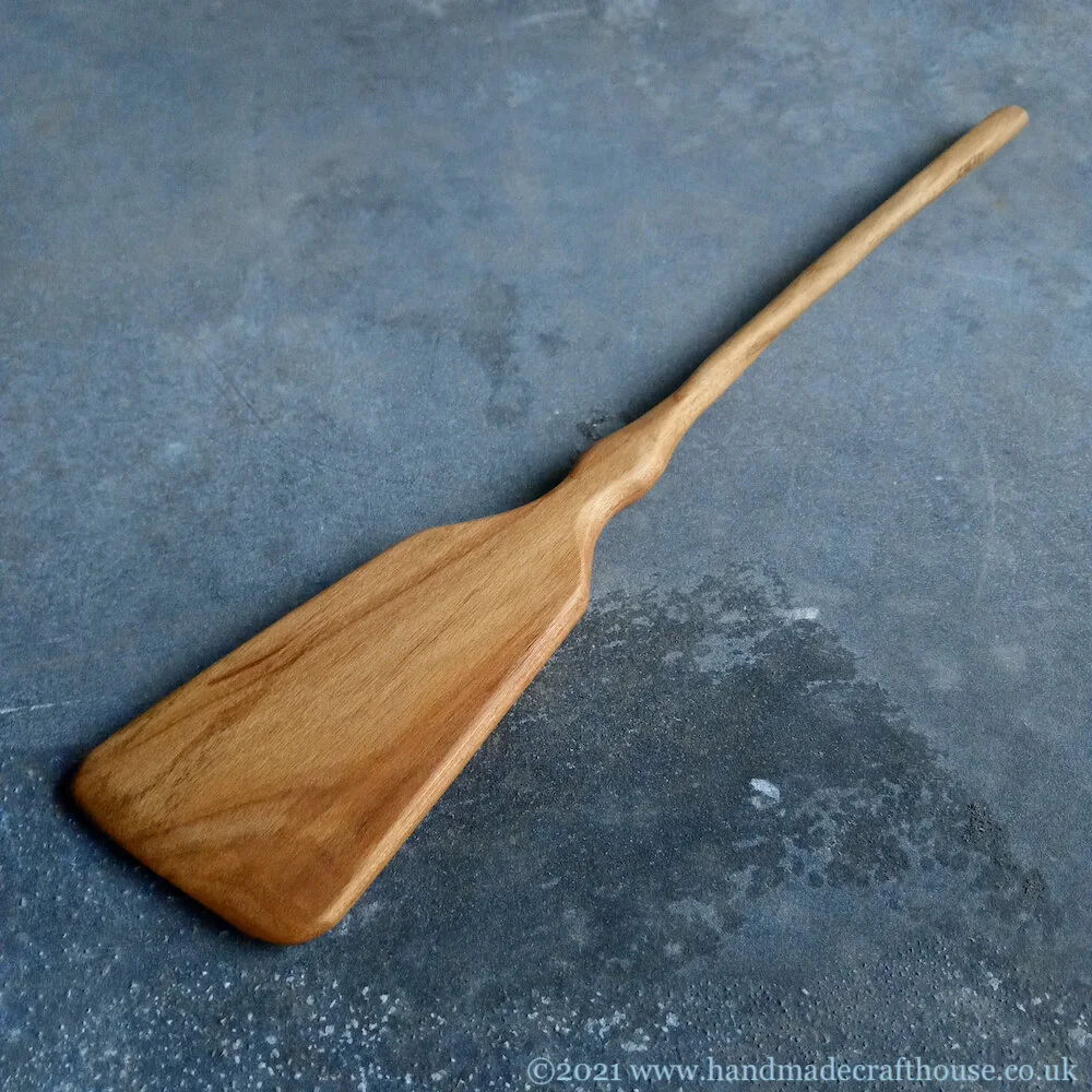 Hand Carved Cherry Spatula Handmade in Scotland using locally grown, sustainably sourced