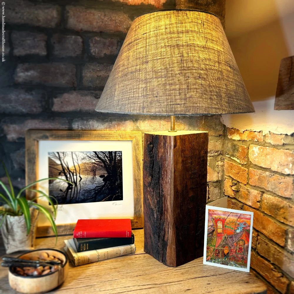 Rustic Oak Table Lamp — Handmade Craft House