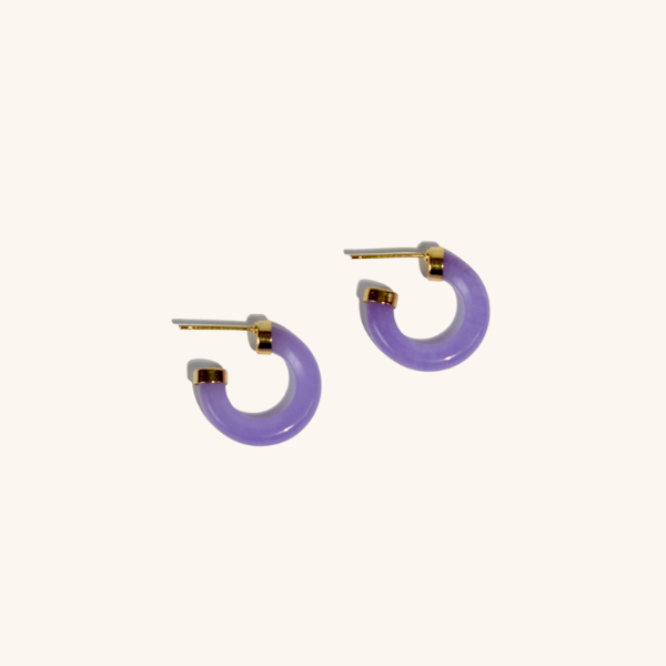   Casa Shop Lavender Jade Hoop Earrings, $150 . 