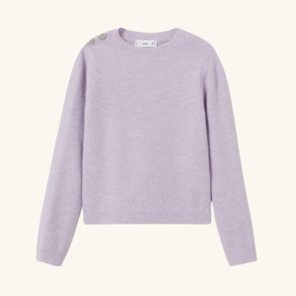   Mango Jewel-Button Sweater, $60  