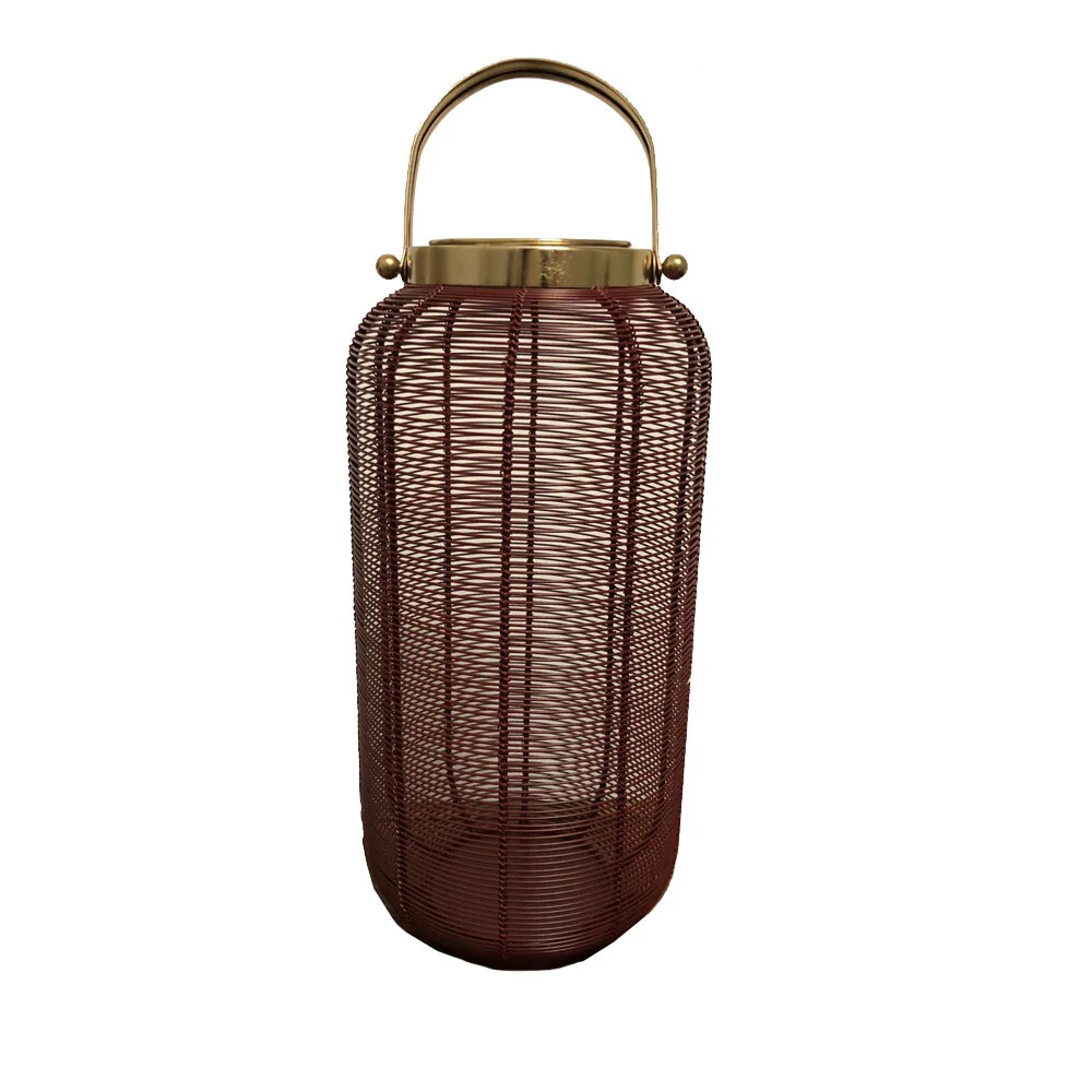 Lantern - Maroon & Brass