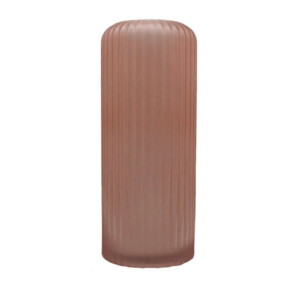 VASE GROOVED GLASS - PINK - 35cmH x 15cmD.jpg