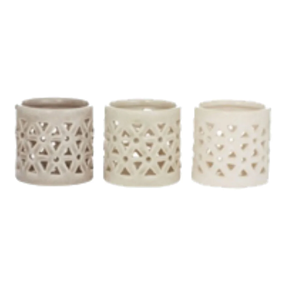 Tealight Ceramic Cut Out (3 x Colours) - Neutral