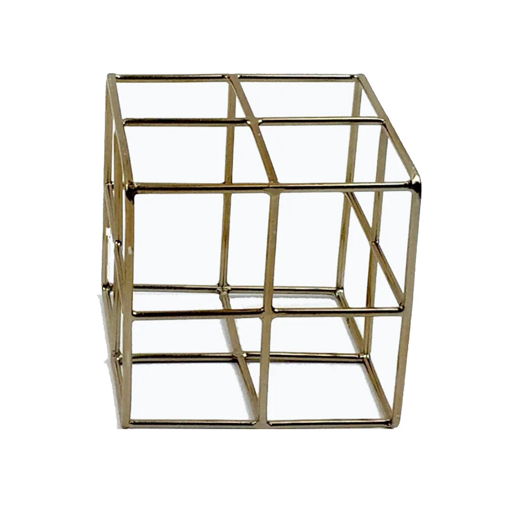 Wire Cube - Matte Brass