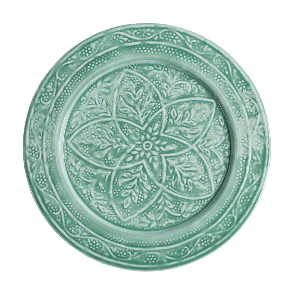 Charger Plate - Pressed Metal - Teal