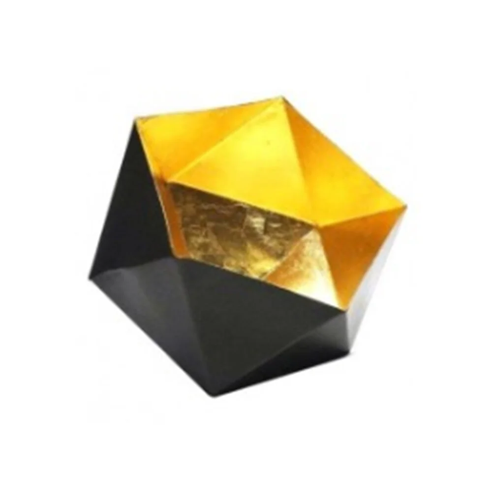 Tealight Holder Geometric - Gold and Black