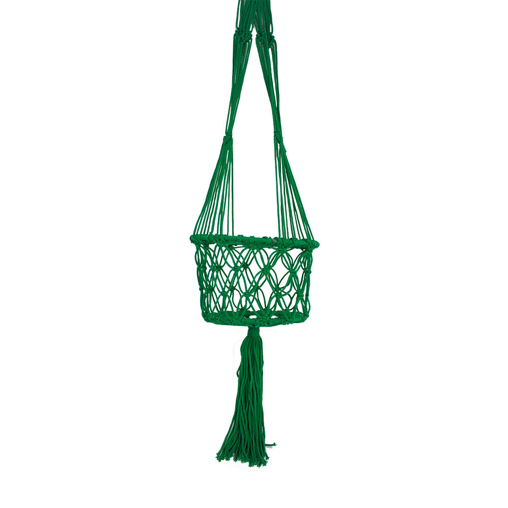 Hanging Plant Holder Macrame - Green