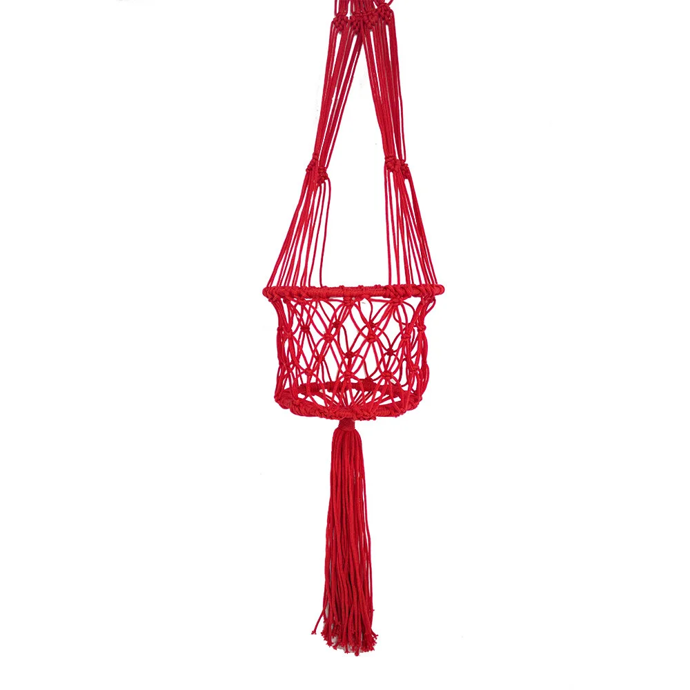 HANGING PLANT HOLDER MACRAME - RED - 23cmW x 108cmH.jpg