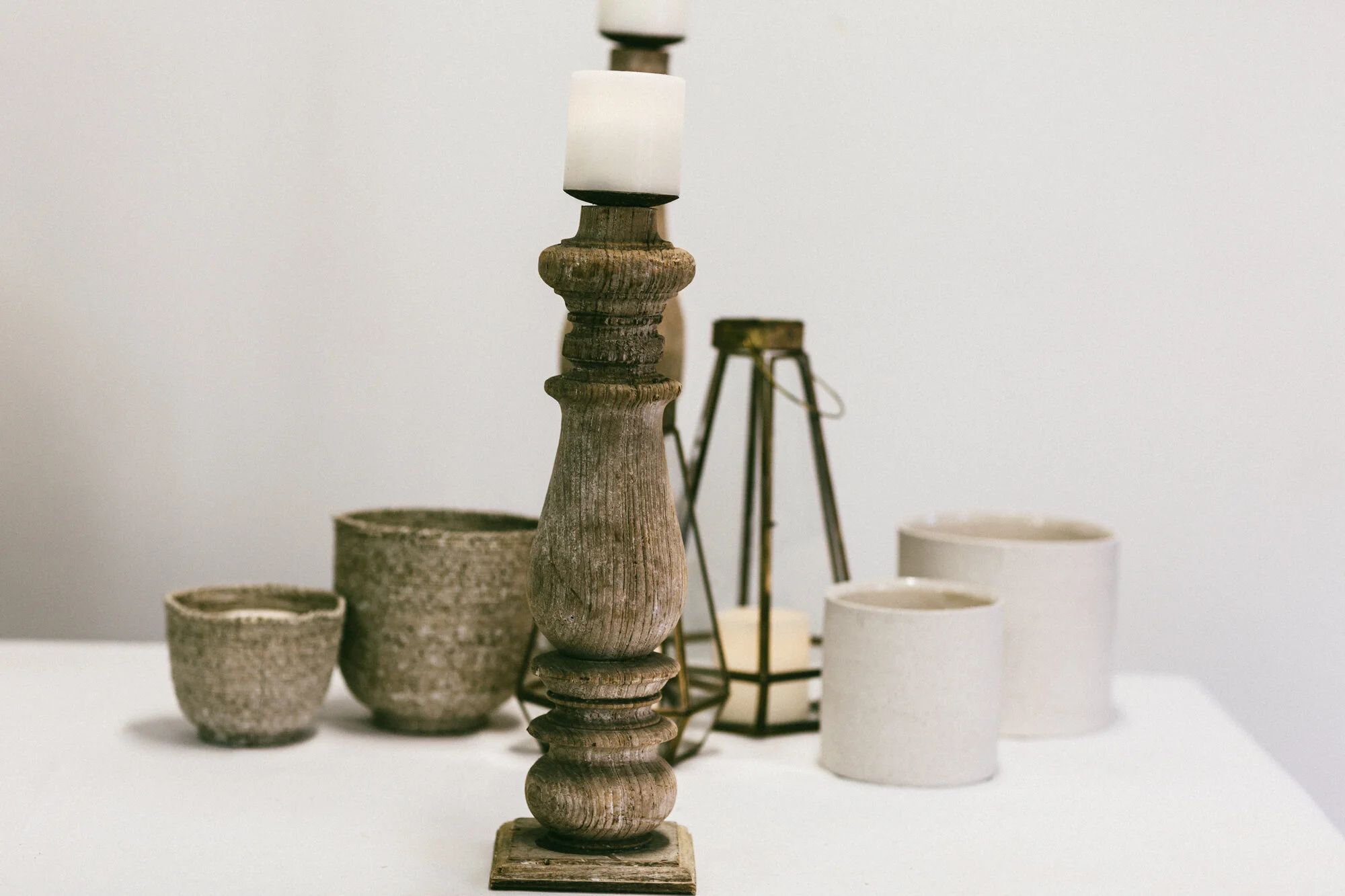 Candlestick Verdi Set of 3 White Wedding & Corporate Event Styling