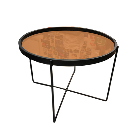 Side Table Wire Framed - Black and Metallic Copper