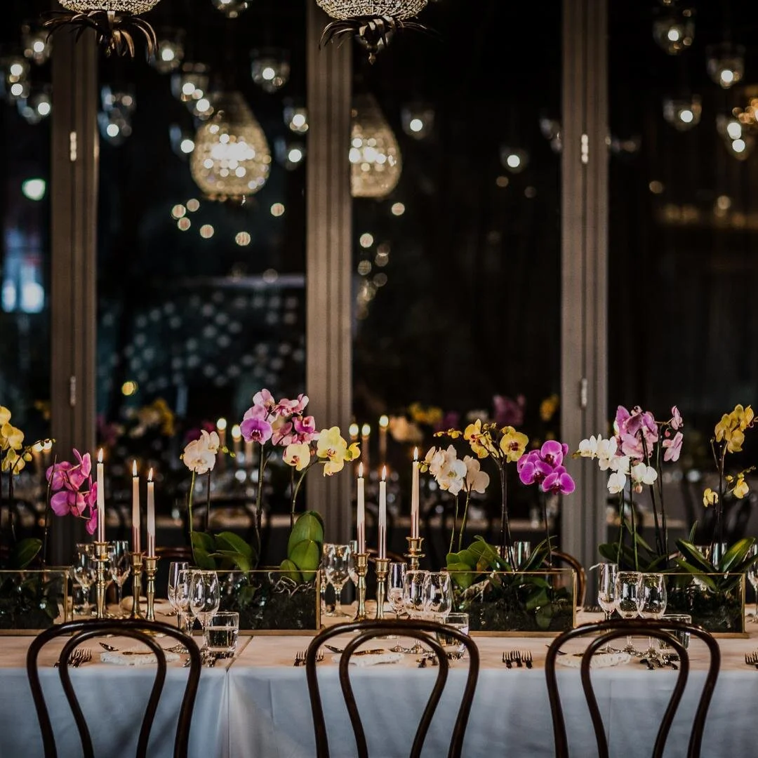 Our terrariums are a wedding table favourite. 
Whether teamed with candles or florals as pictured here, these versatile pieces will create a classy look for your table centrepieces.