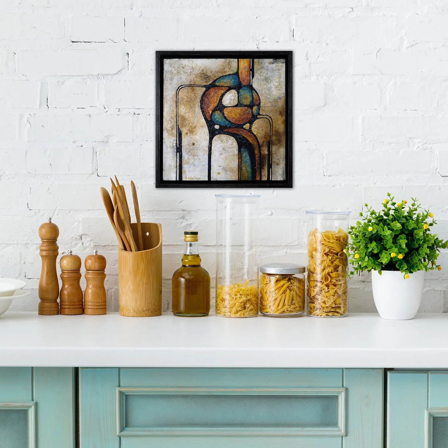 Embrace | 11.25" x 11.25" x 2" Framed - Sonia Wilkinson