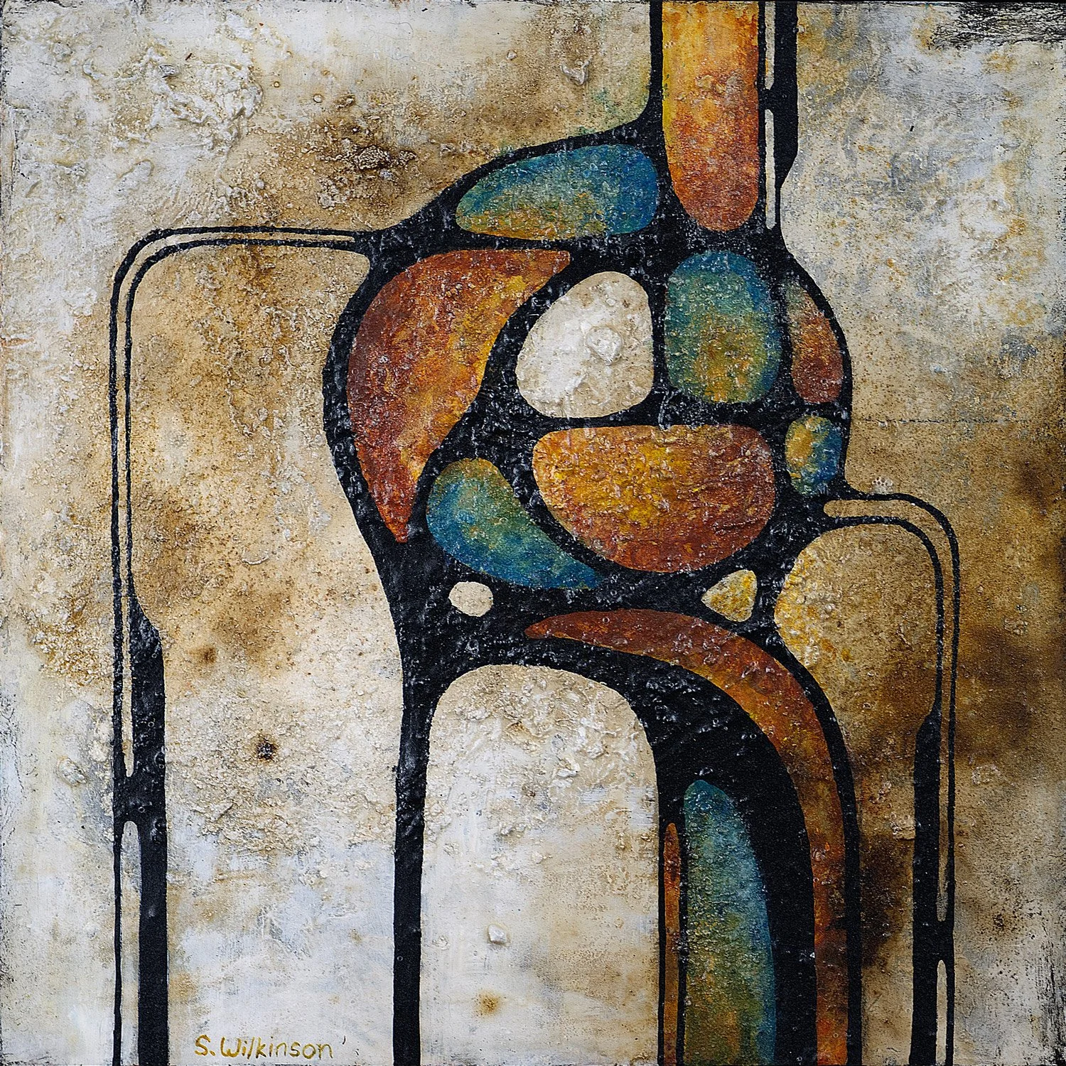 Embrace | 11.25" x 11.25" x 2" Framed - Sonia Wilkinson