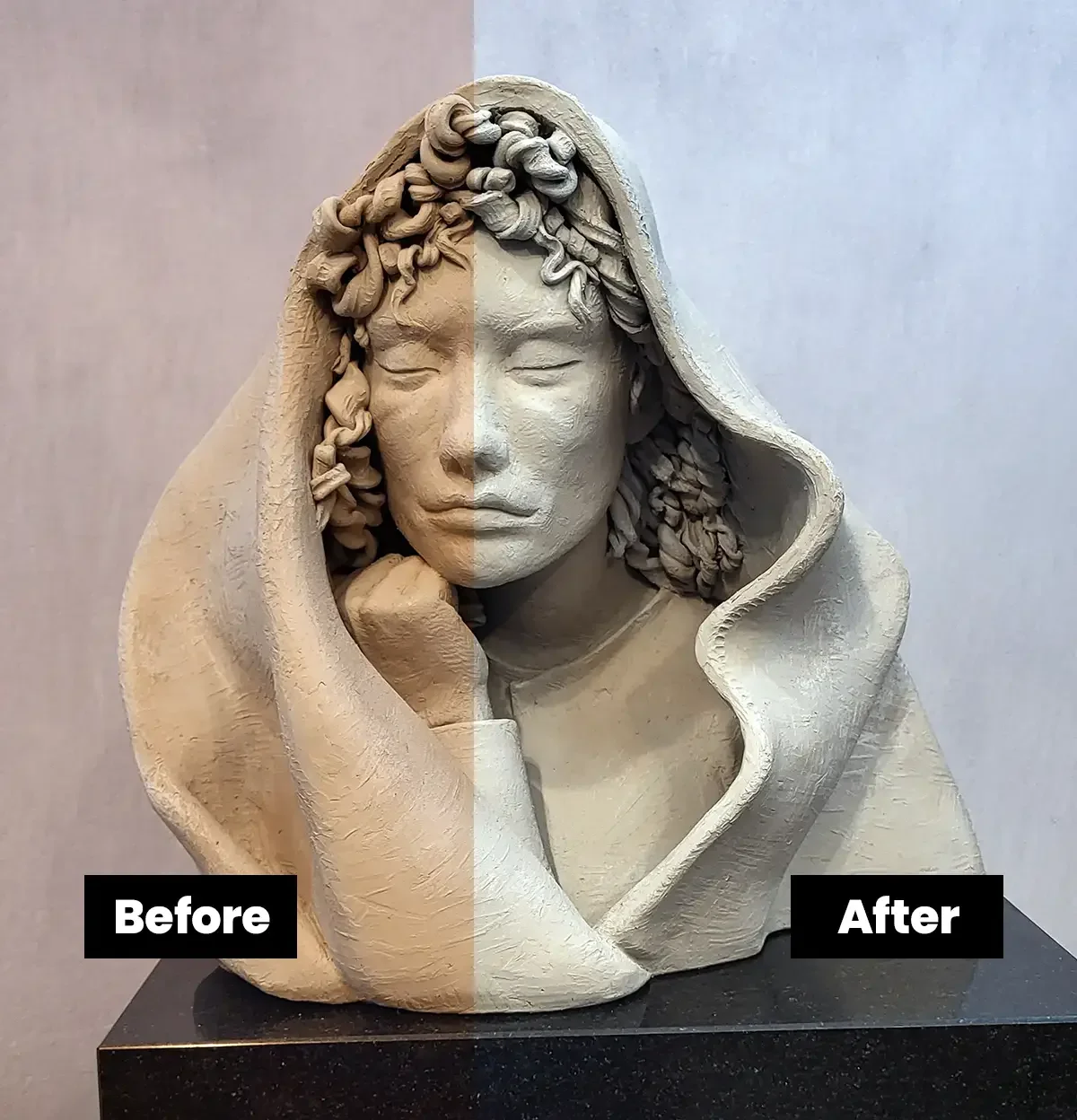 Cara Lawson-Ball - End of Day, Sculpture - Before and After Digital Image Editing (Copy)