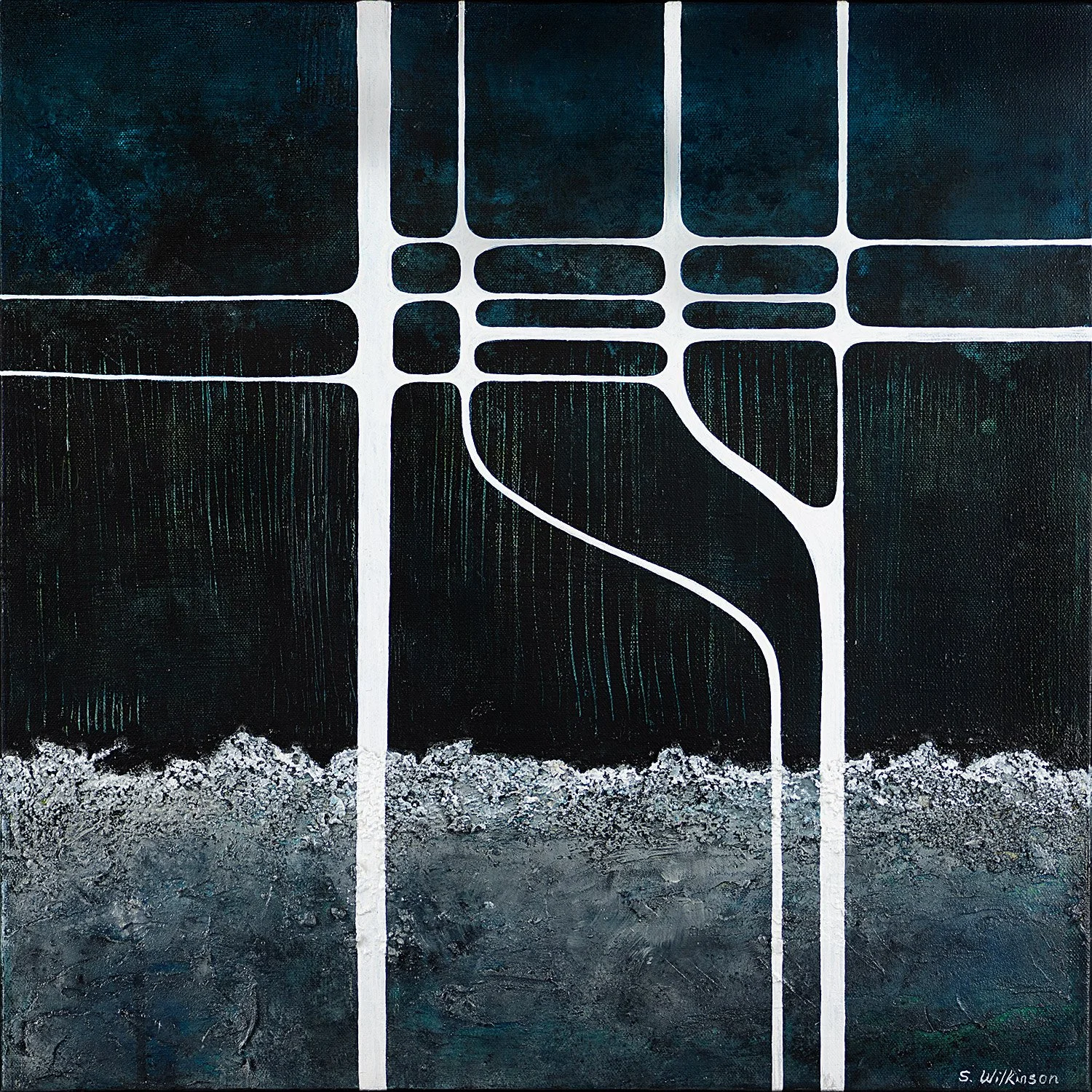 Bridge | 21.25" x 21.25" x 2" Framed - Sonia Wilkinson