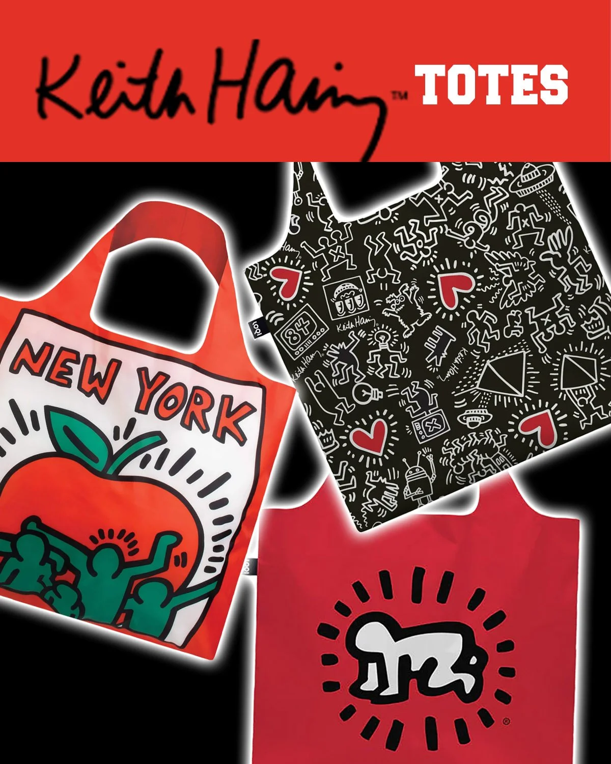 Keith Haring Tote Bags