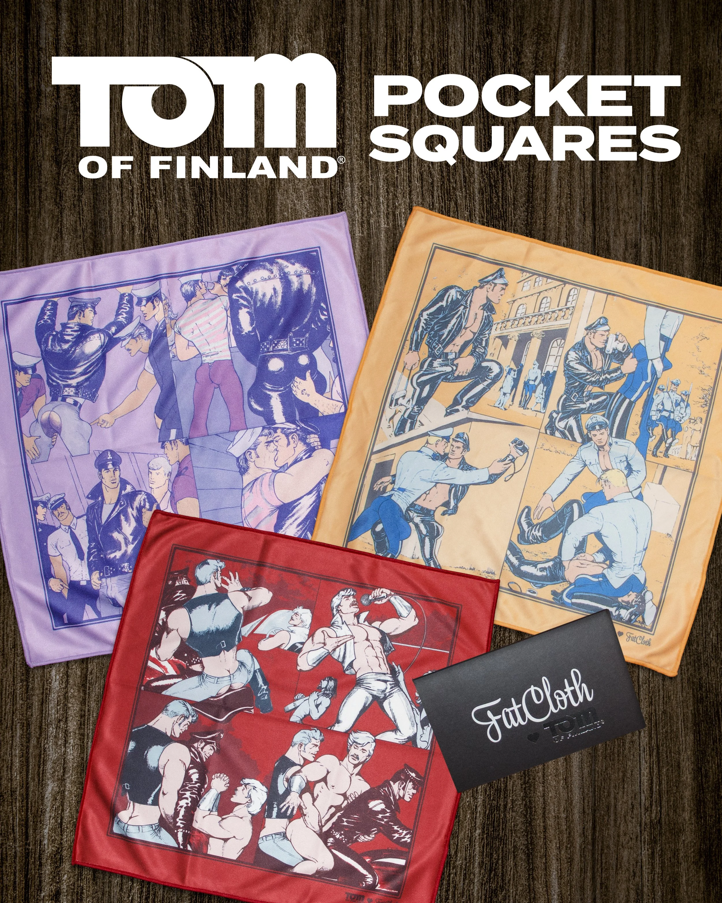 Tom of Finland Pocket Squares by FatCloth