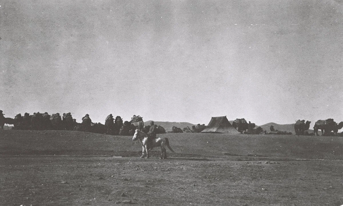  Came caravan camp &amp; O.M. on horsback. Urga March 1912/TAR 