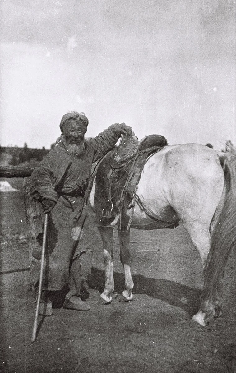  An old man (Bargut) on the way to Arshan, S. Barga about 1930/Holmes 