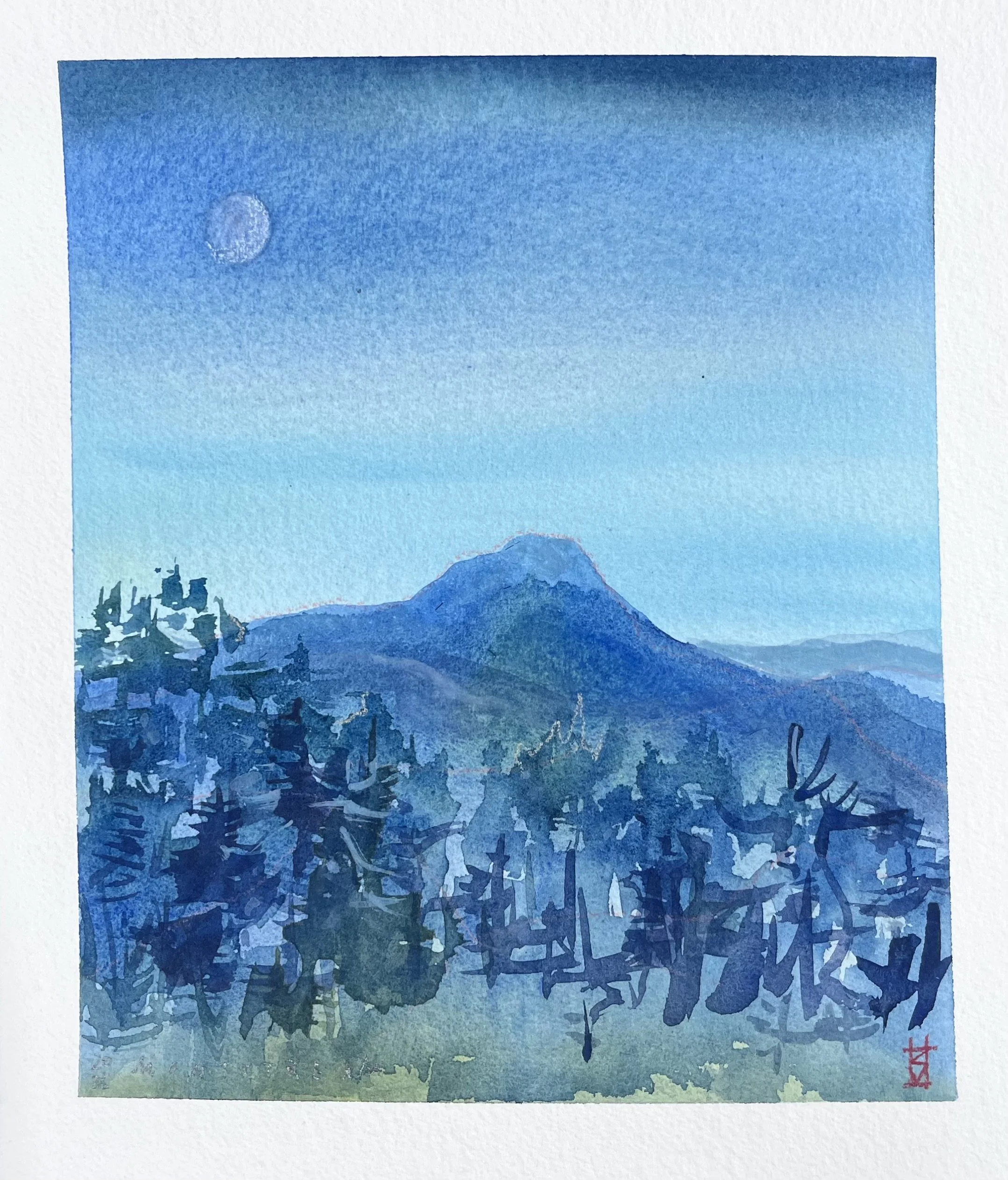 camel's hump twilight
9.5" x 10.5" unframed
$200. -sold
