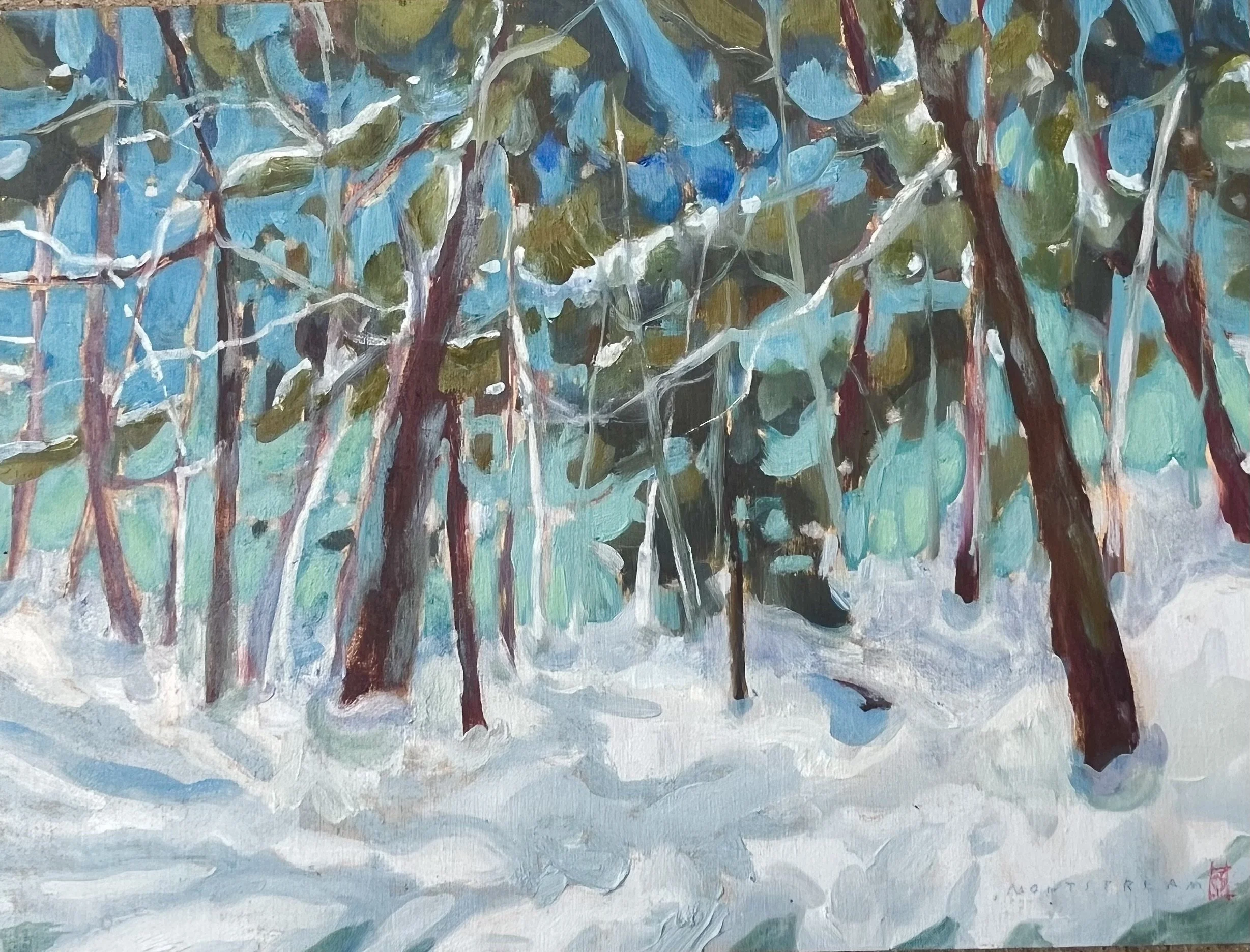 snowy woods
9" x 12" 
$350